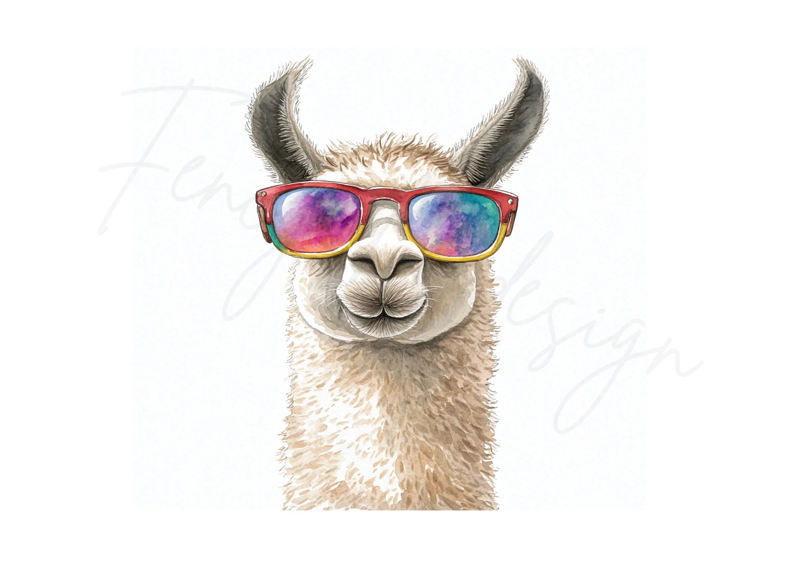 Cool Llama with Sunglasses Clipart Bundle
