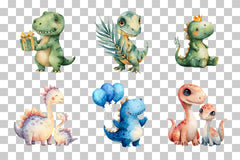 Cute Dinosaur Clipart Bundle - CraftNest - Digital Crafting and Art
