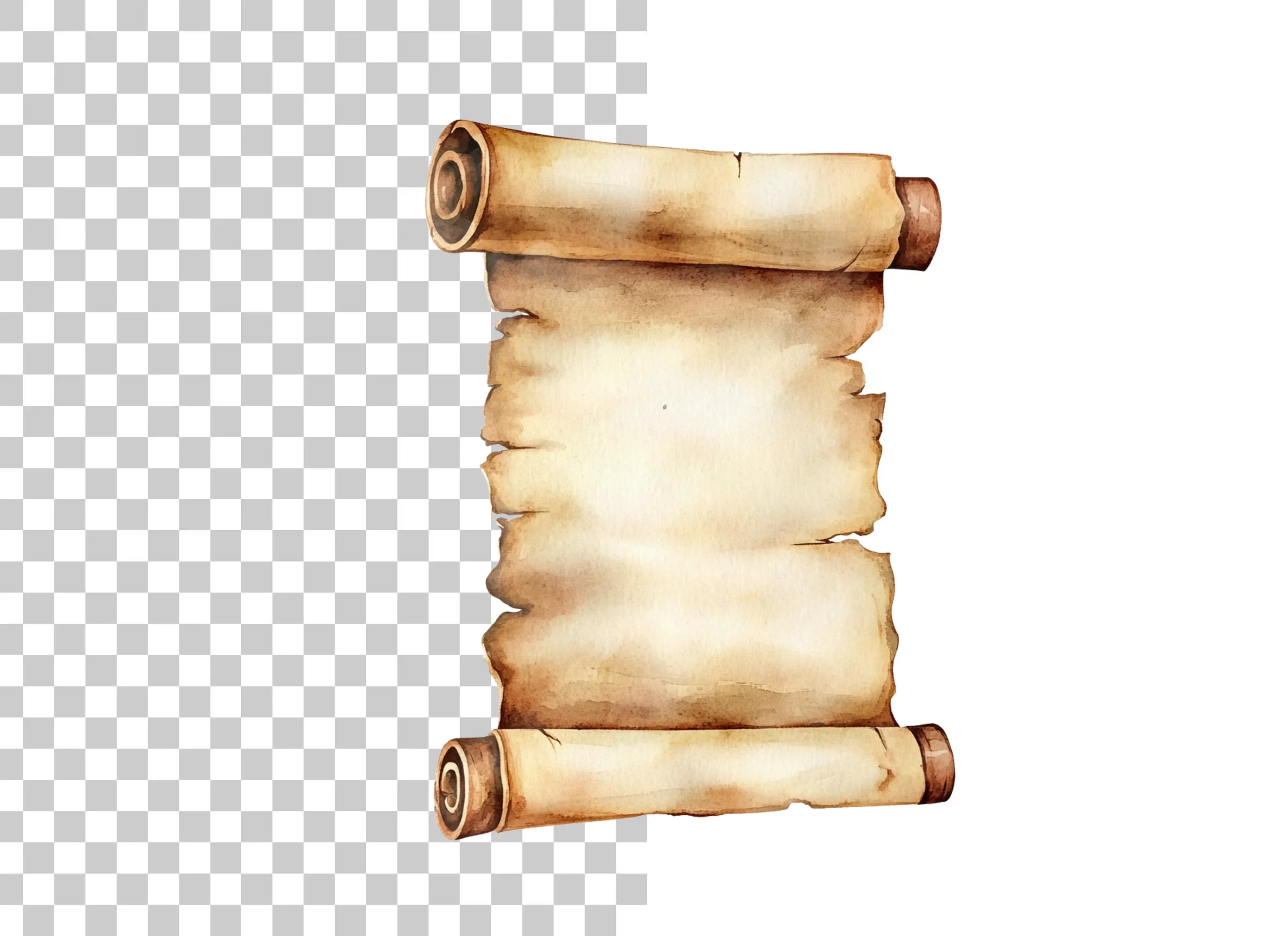Rustic Parchment Scroll Clipart Bundle