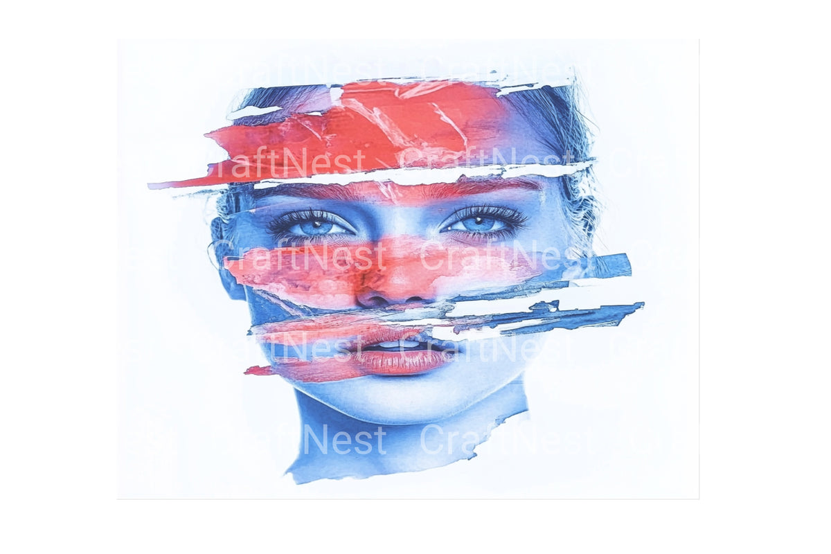 Abstract Woman Face Clipart Bundle
