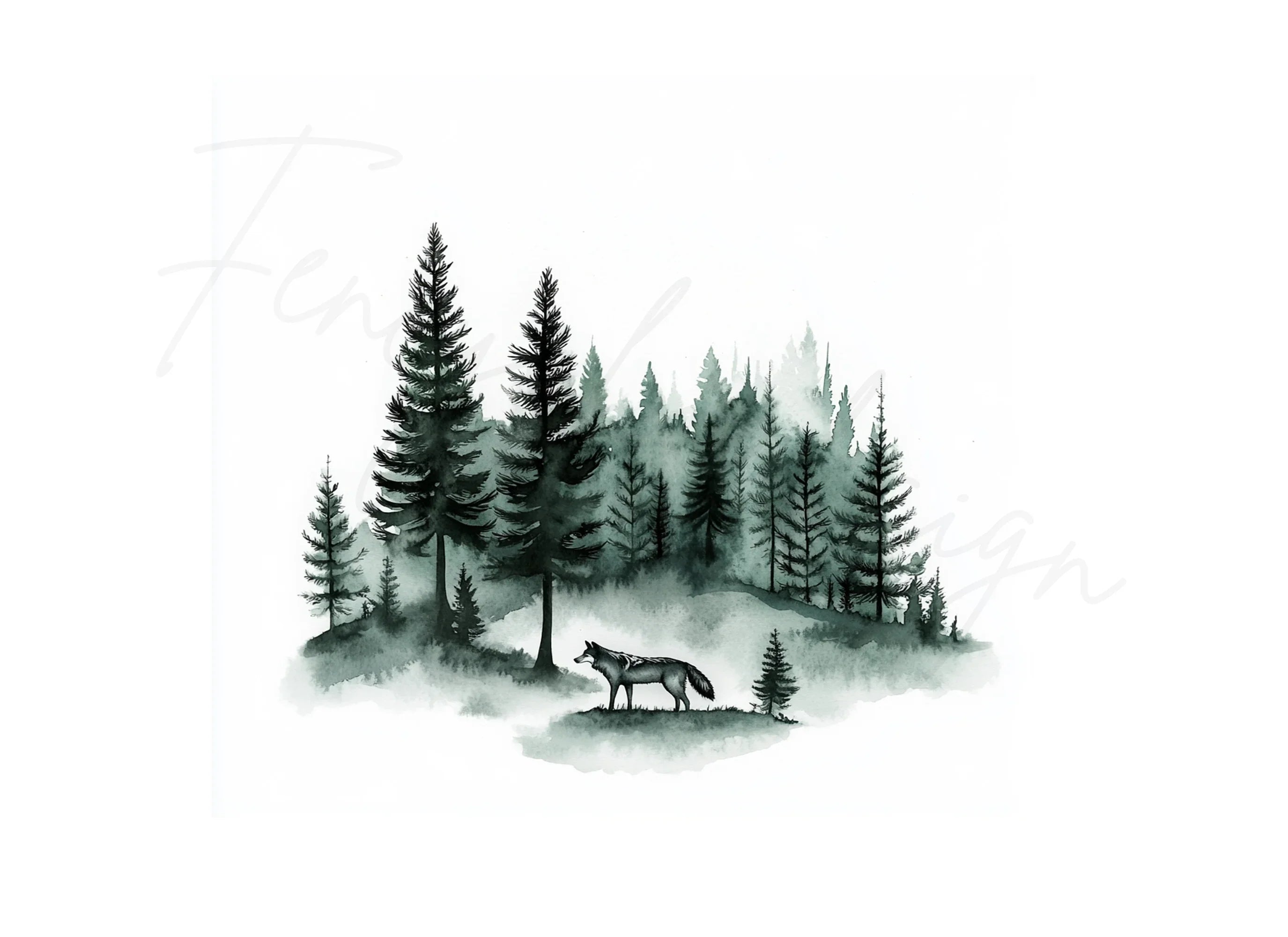 Forest Wolf Clipart Bundle