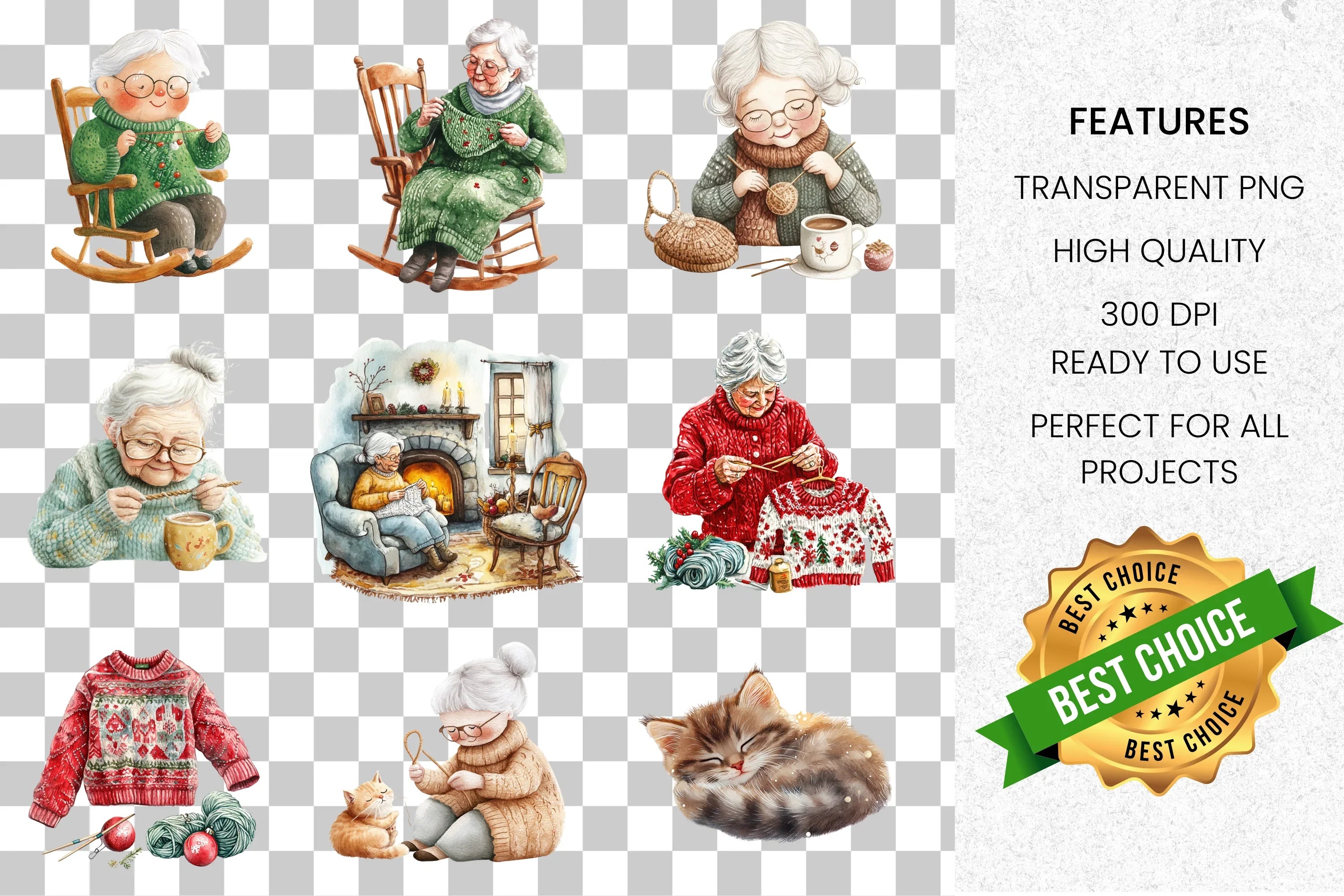 Cozy Winter Window Scene Clipart Bundle