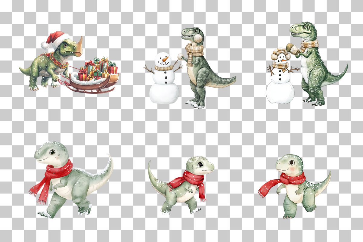 Holiday Dinosaur Clipart Bundle
