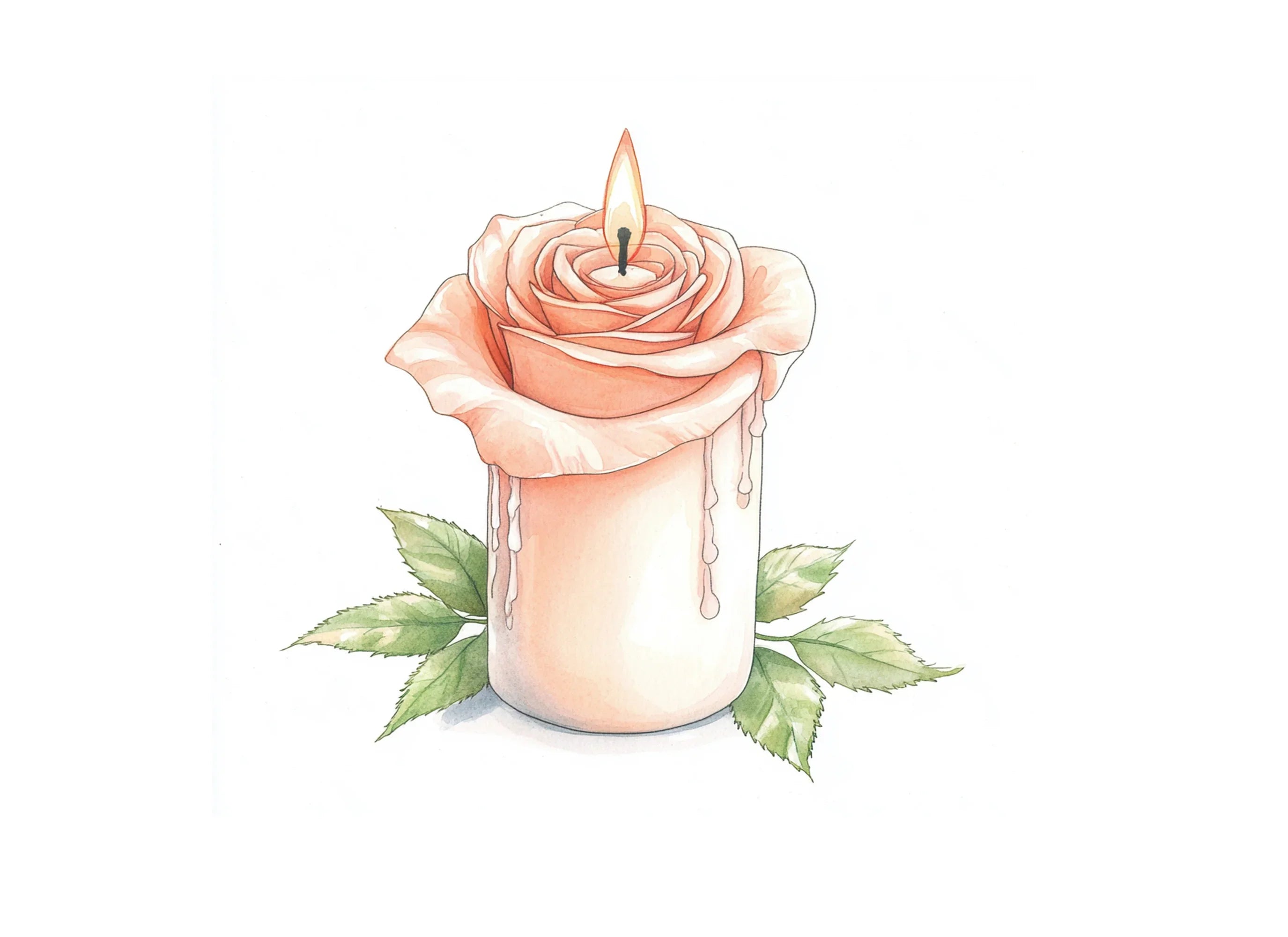 Candle Rose Clipart Bundle