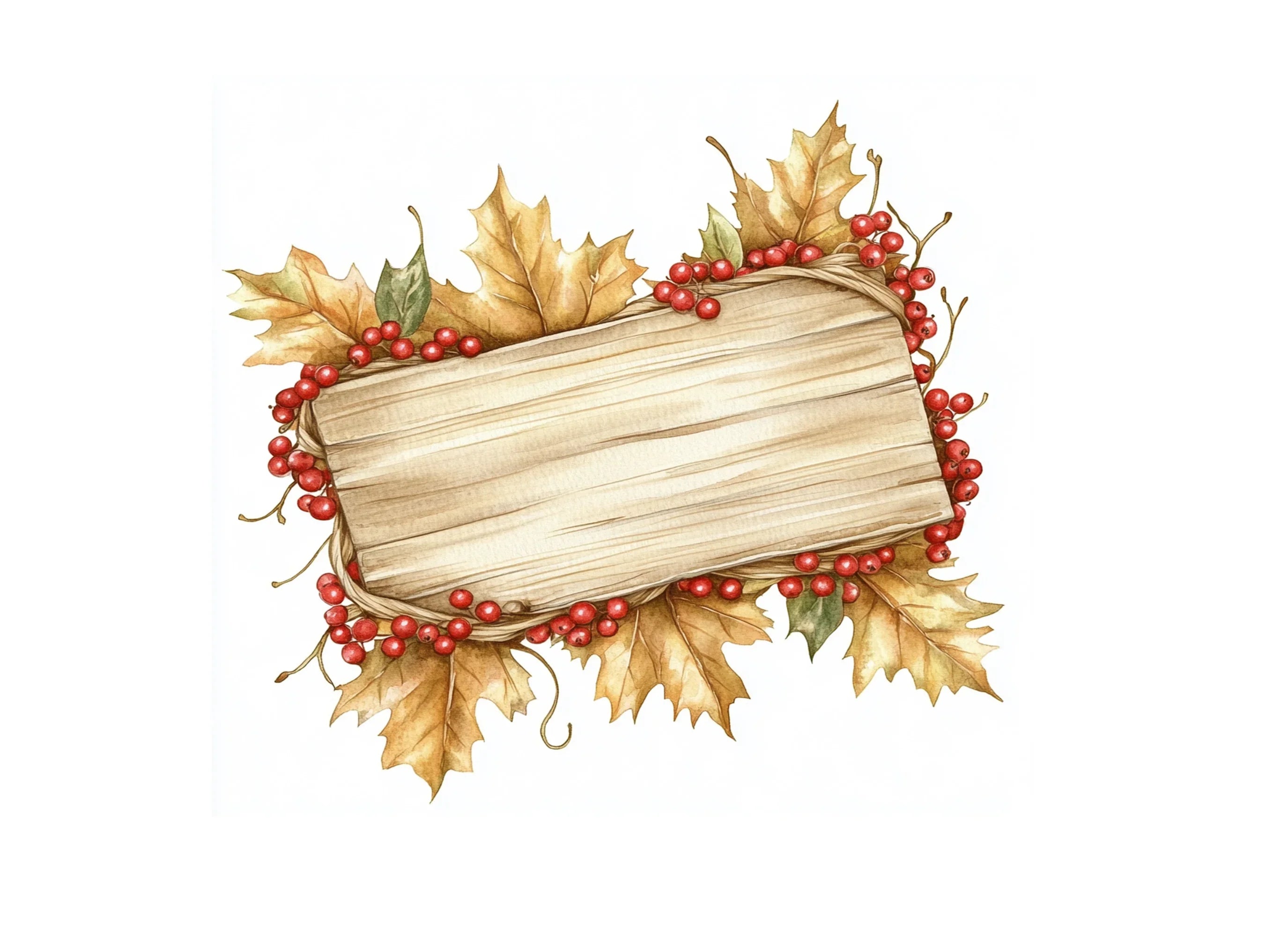 Autumn Wood Sign Clipart Bundle