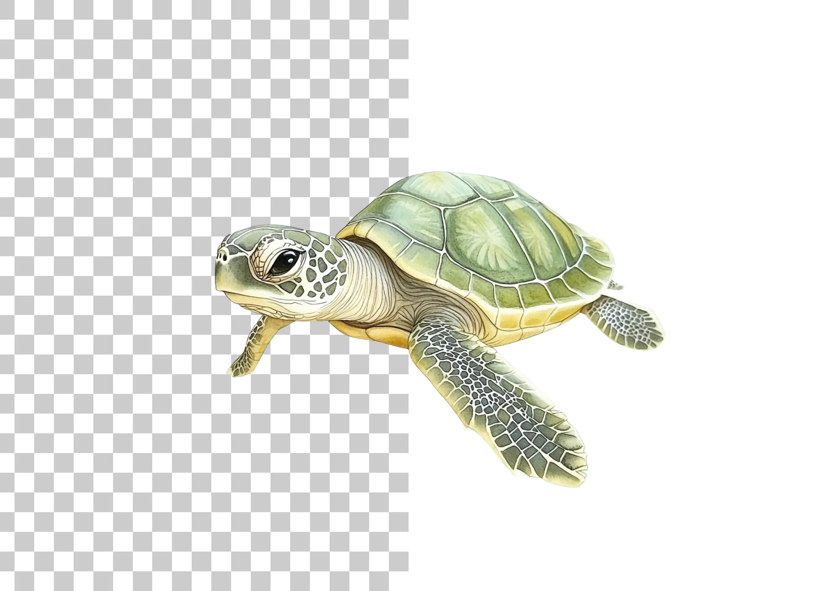 Three Baby Sea Turtles Clipart Bundle