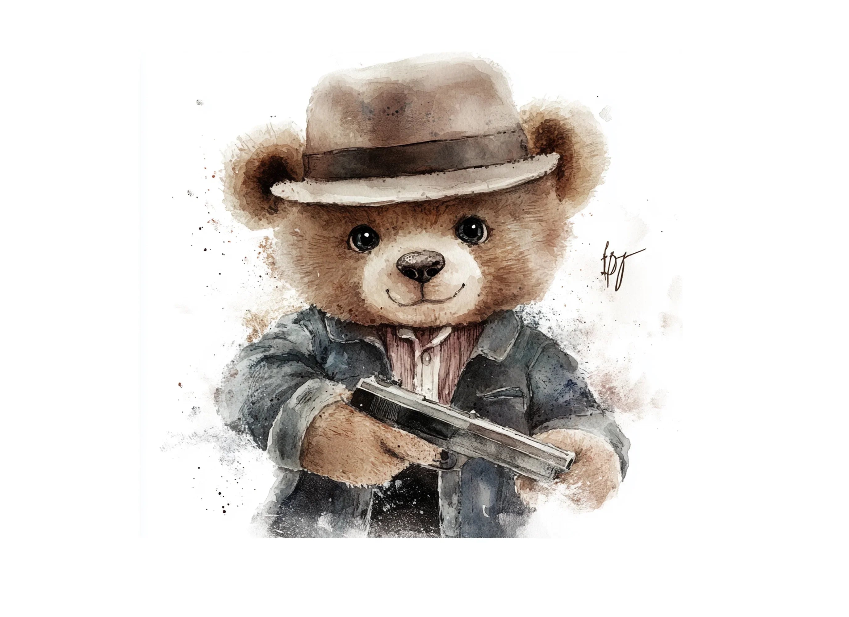 Gangster Bear Clipart Bundle