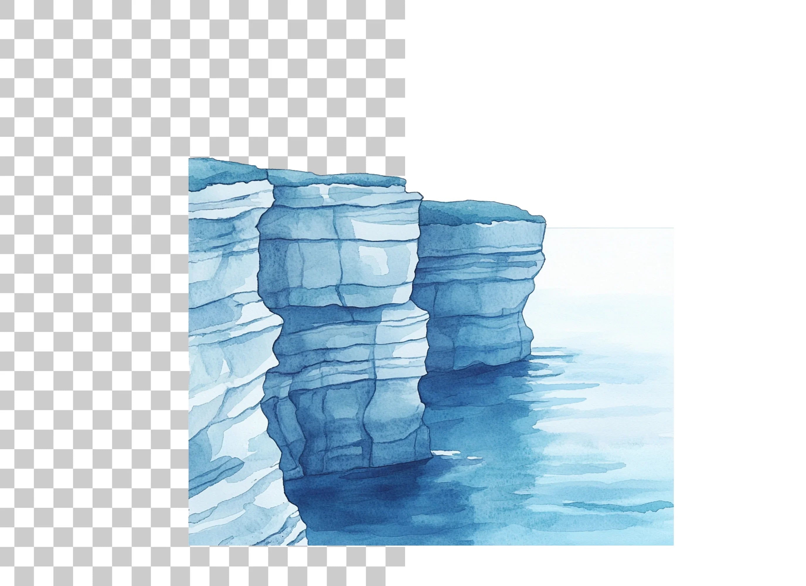 Icy Blue Cliffs Clipart Bundle