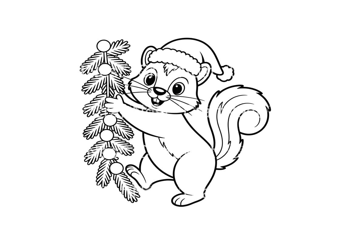Festive Squirrels Christmas Coloring Books