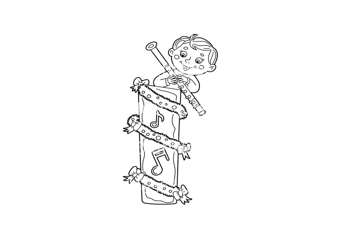 Christmas Flute Player Coloring Books