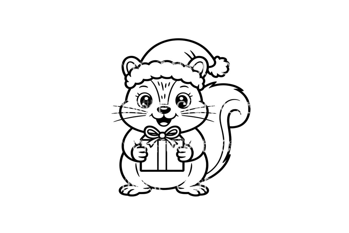 Christmas Squirrel Coloring Books