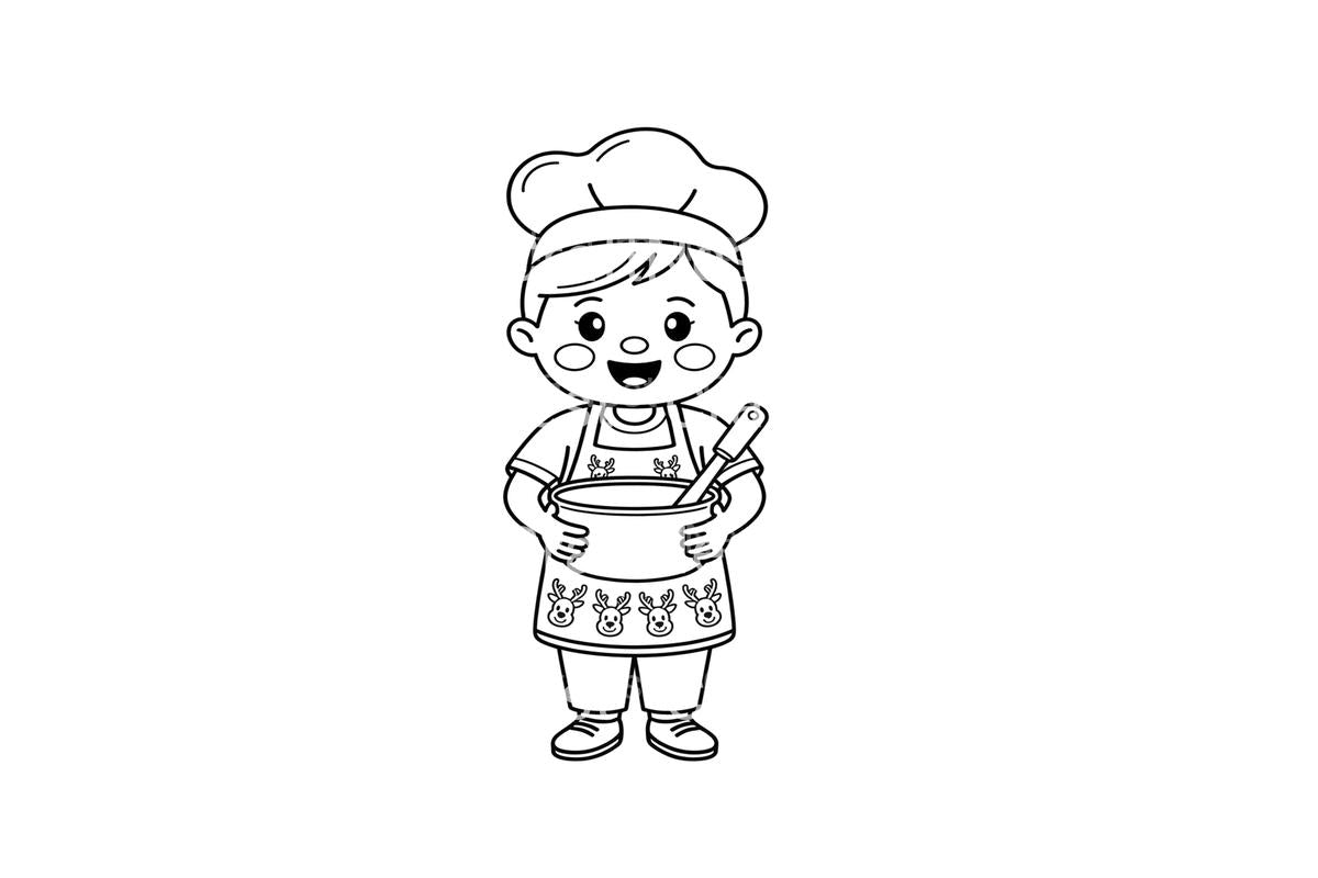 Christmas Chef Kids Coloring Books