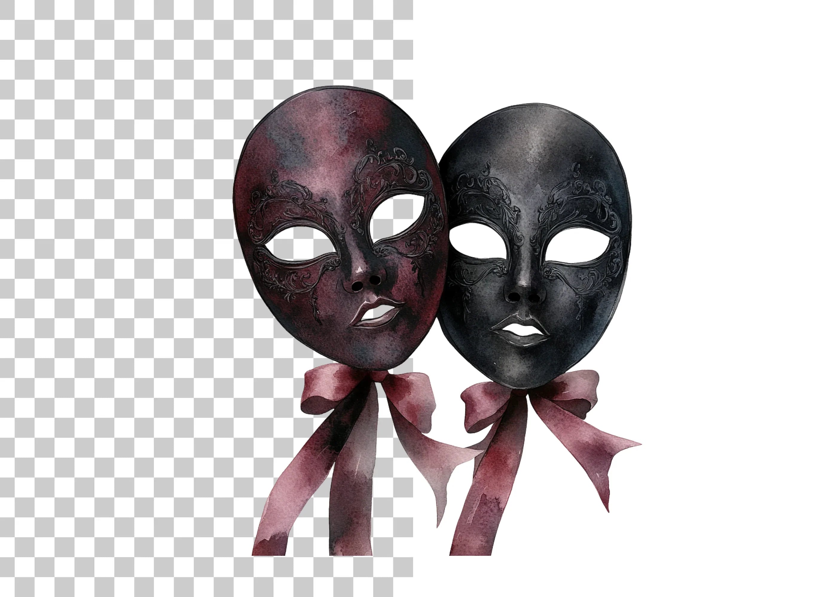 Elegant Masquerade Masks Clipart Bundle