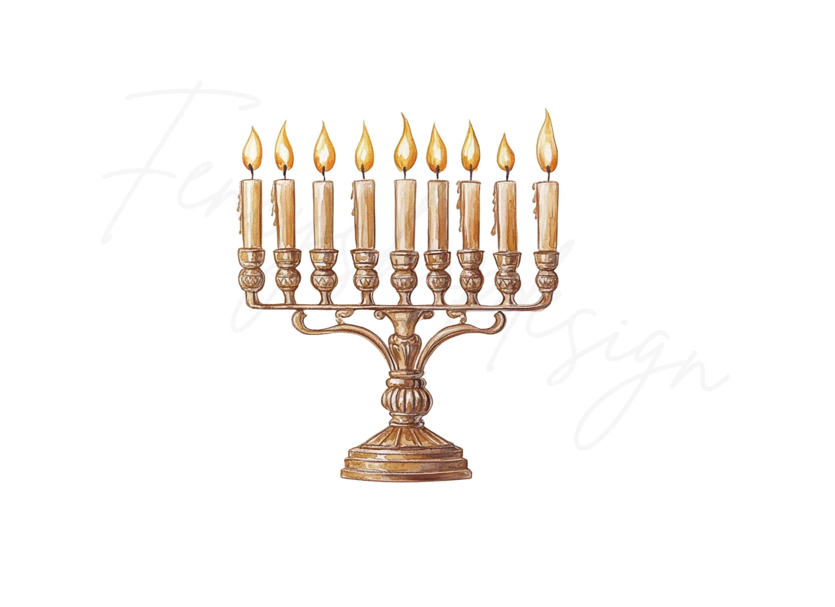 Hanukkah Menorah Clipart Bundle