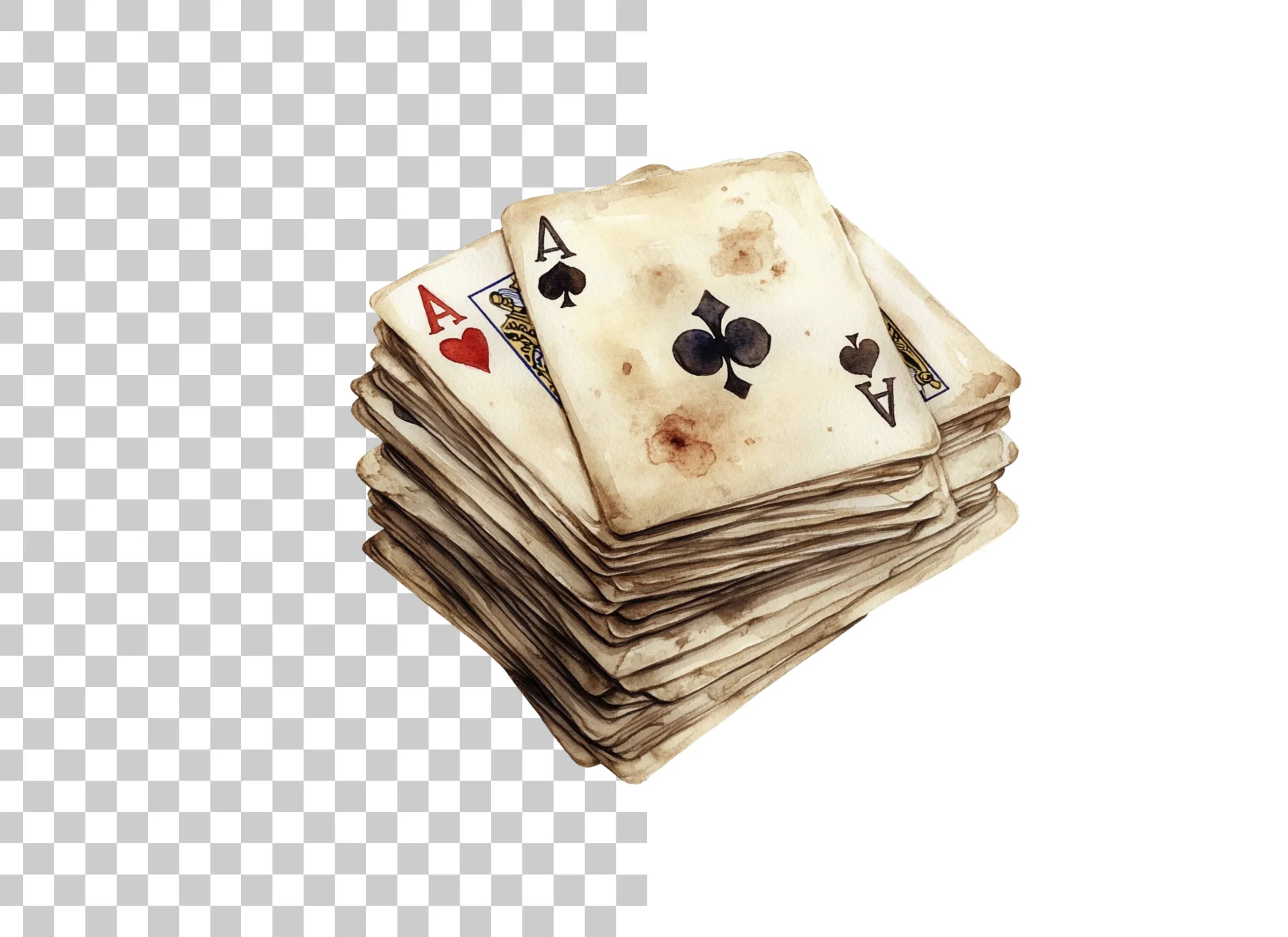 Vintage Playing Cards Clipart Bundle