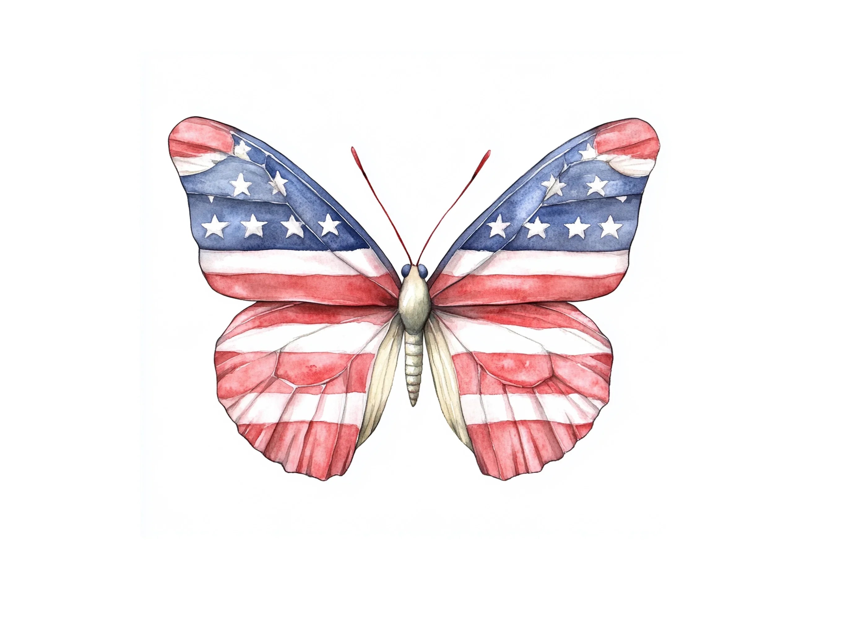 Patriotic Butterfly Clipart Bundle