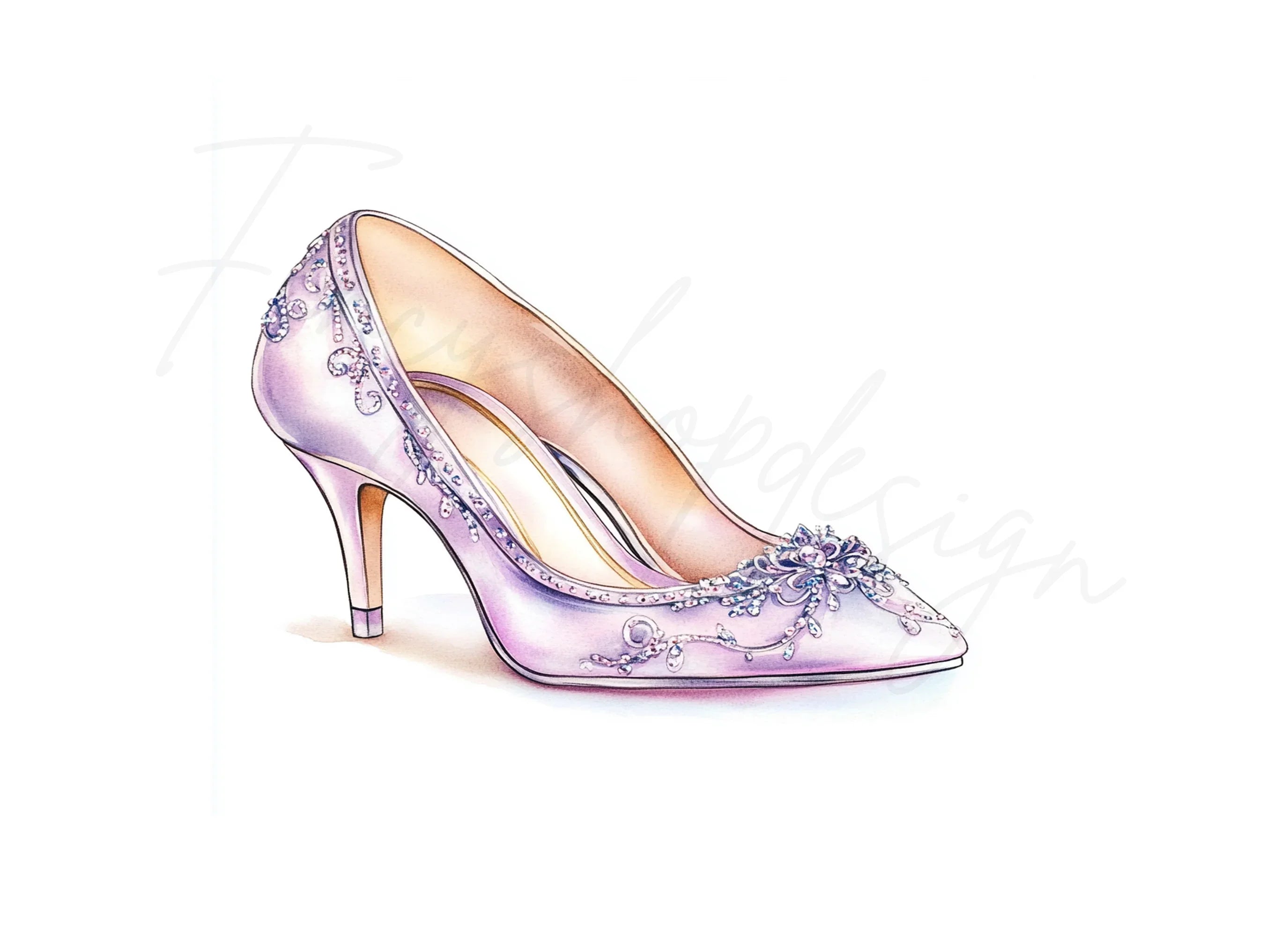 Elegant Pink Embellished High Heels Clipart Bundle