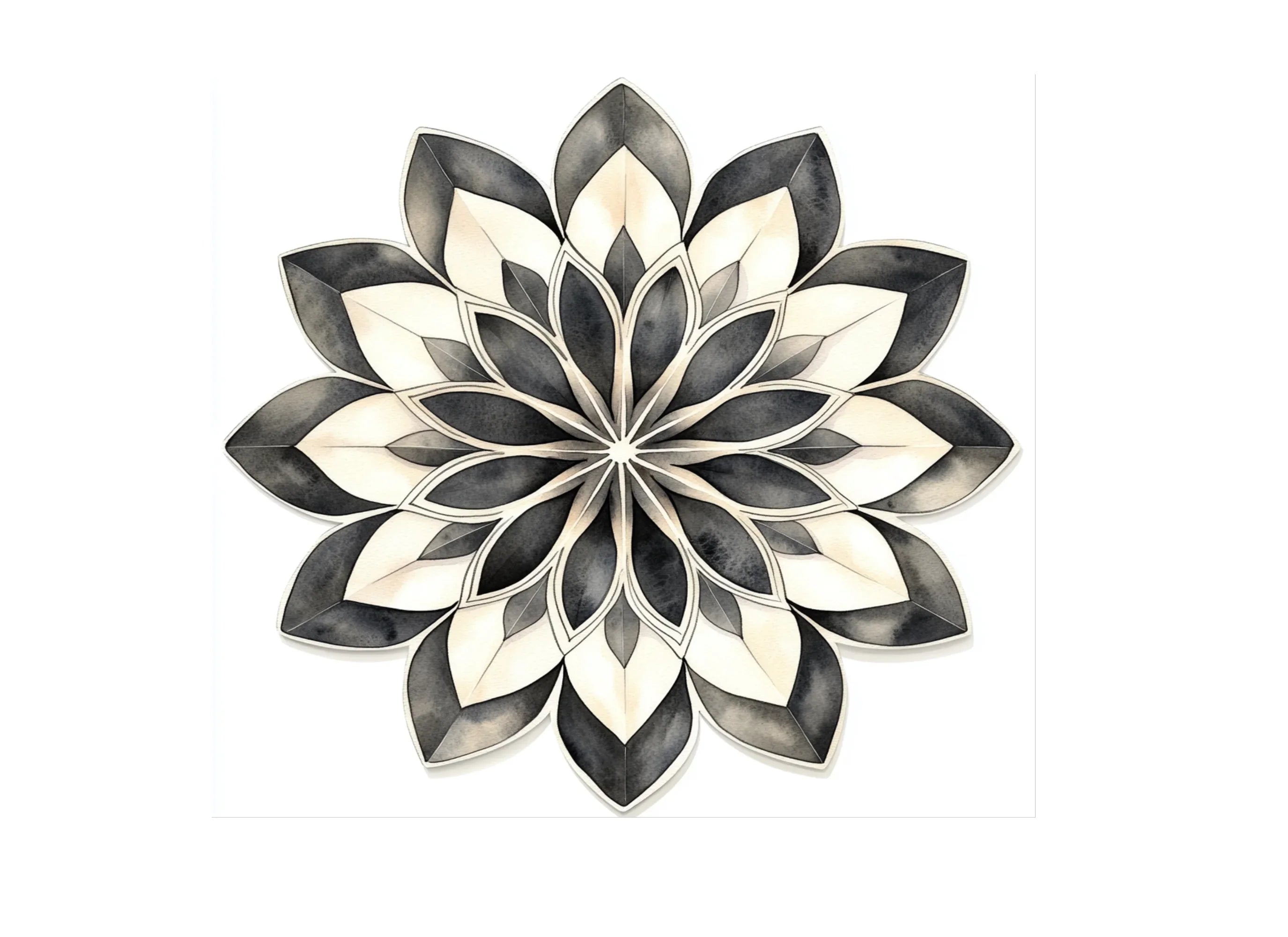 Monochrome Mandala Flower Clipart Bundle