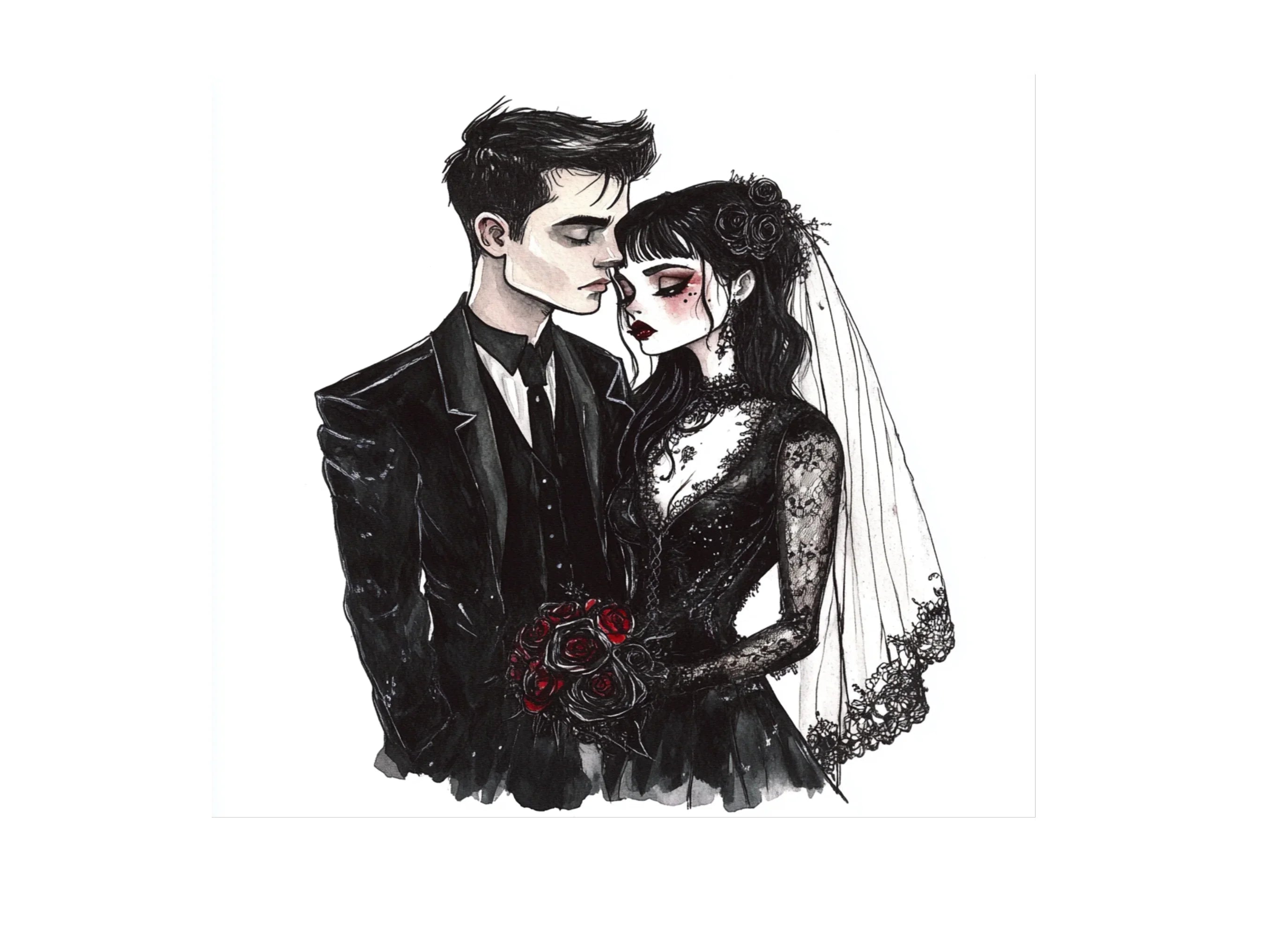 Spooky Gothic Wedding Clipart Bundle