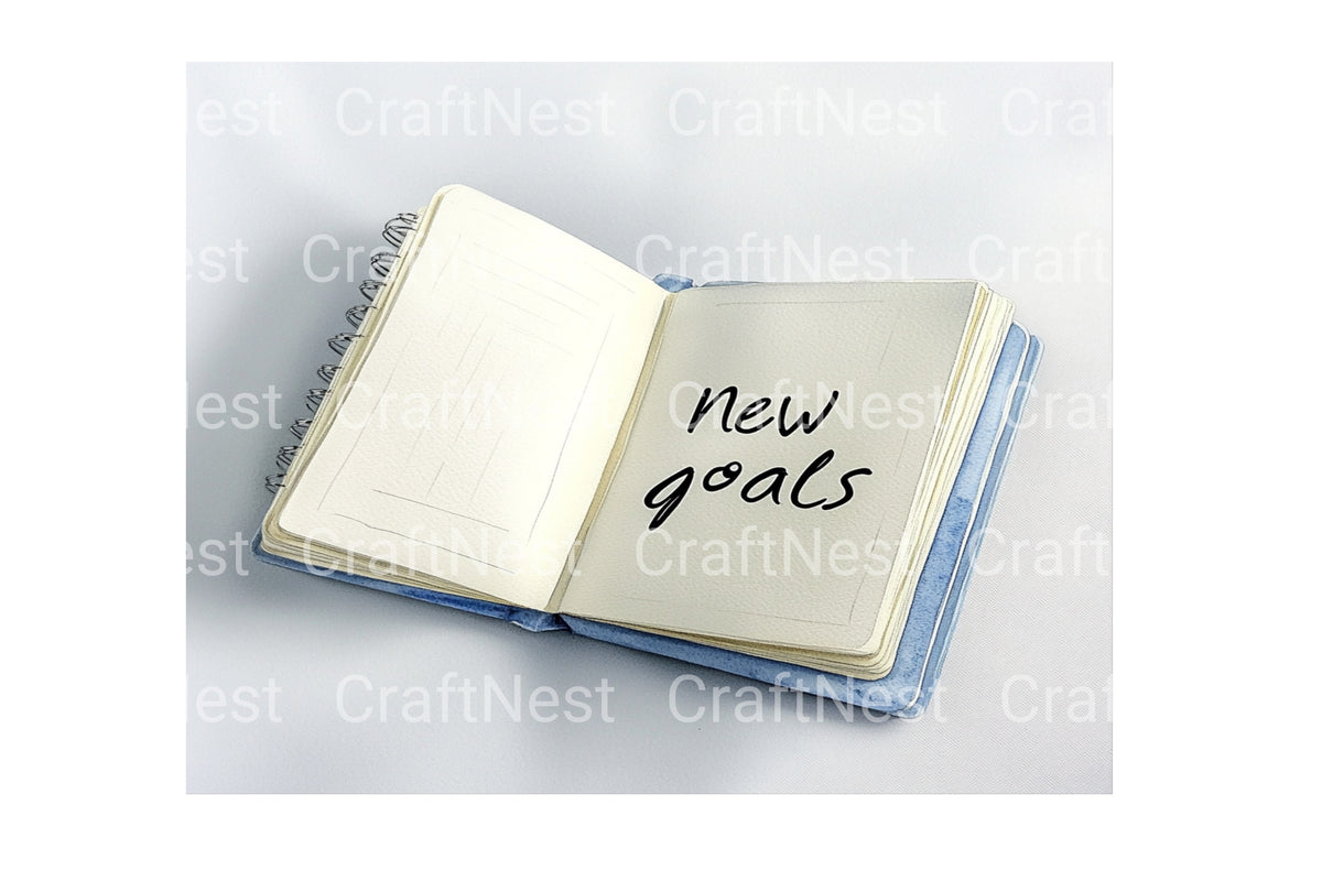 Open Notebook With New Goals Clipart Planner