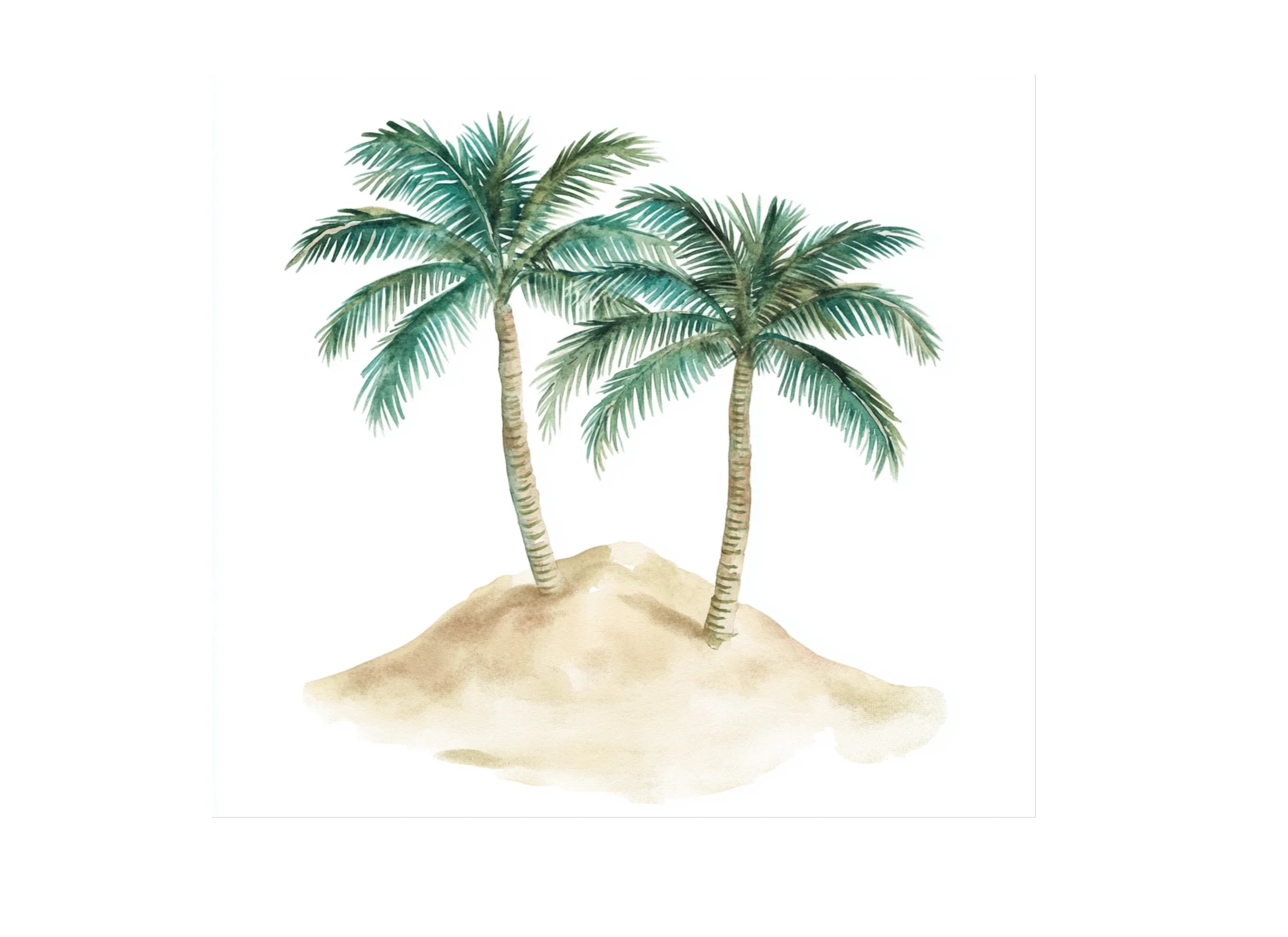 Tropical Palm Tree Island Clipart Bundle