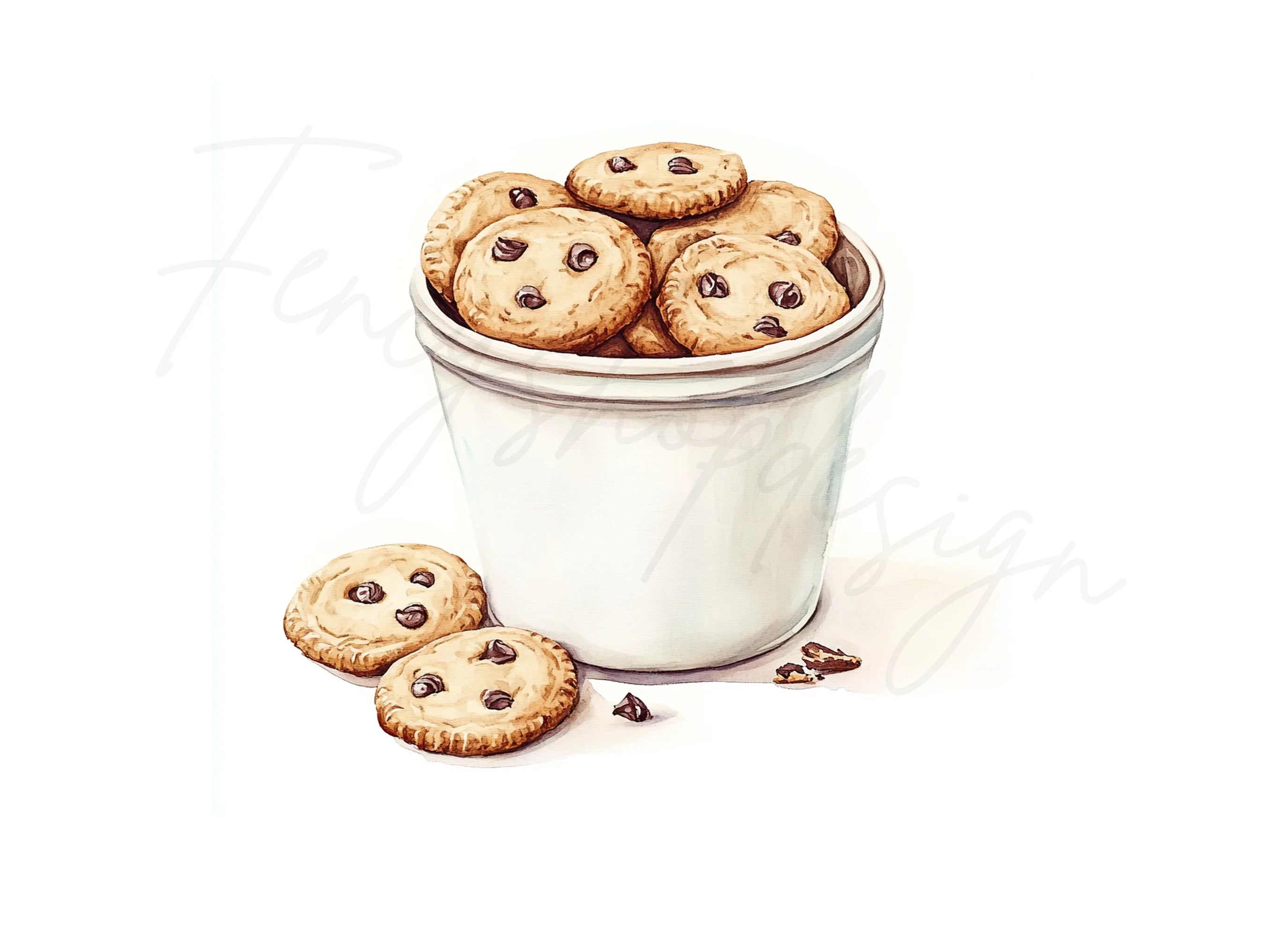 Delicious Chocolate Chip Cookies Clipart Bundle