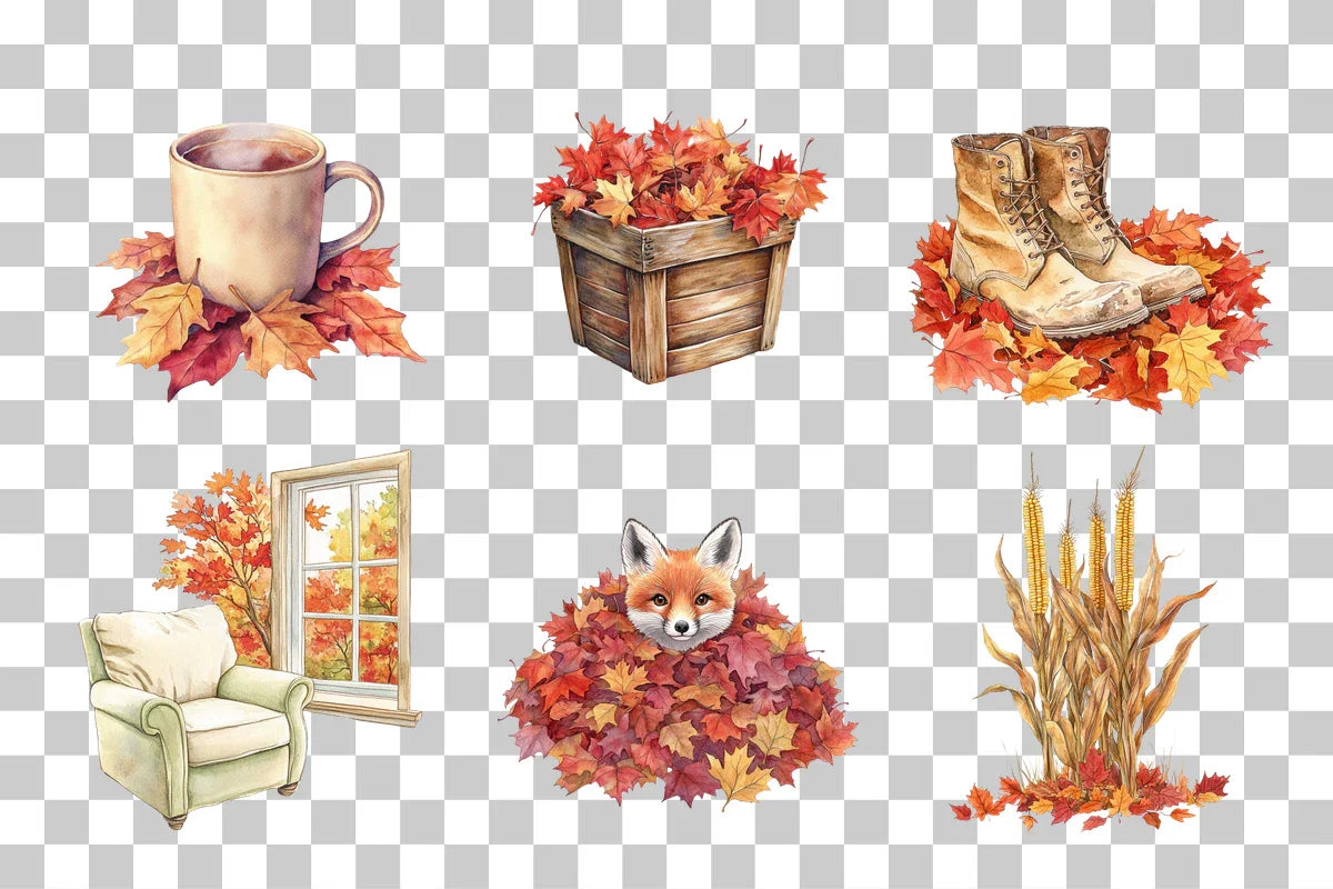 Autumn Clipart Bundle: Seasonal Design Collection - CraftNest - Digital Crafting and Art