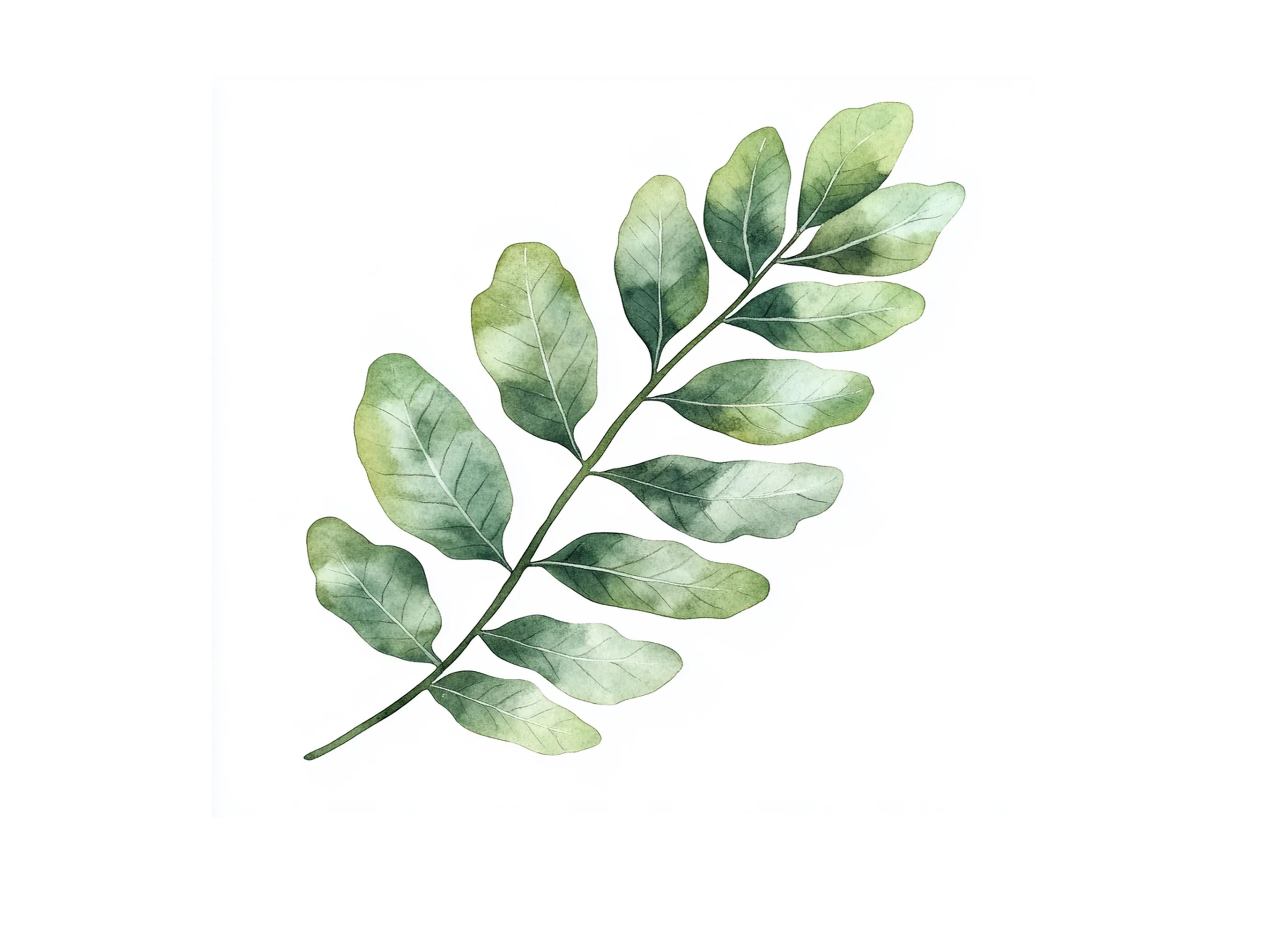Green Fern and Branch Clipart Bundle