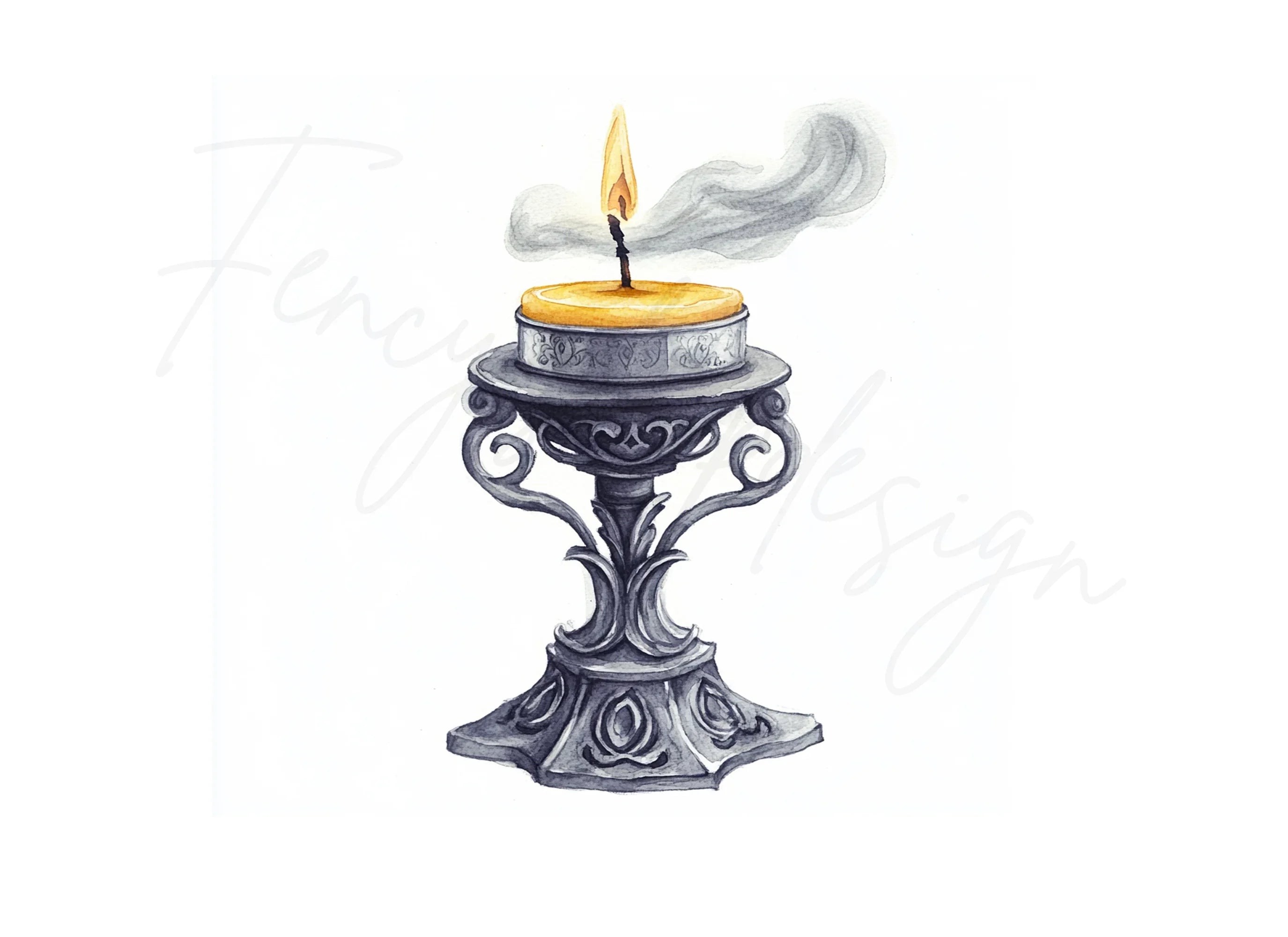 Smoky Candle Holders Clipart Bundle
