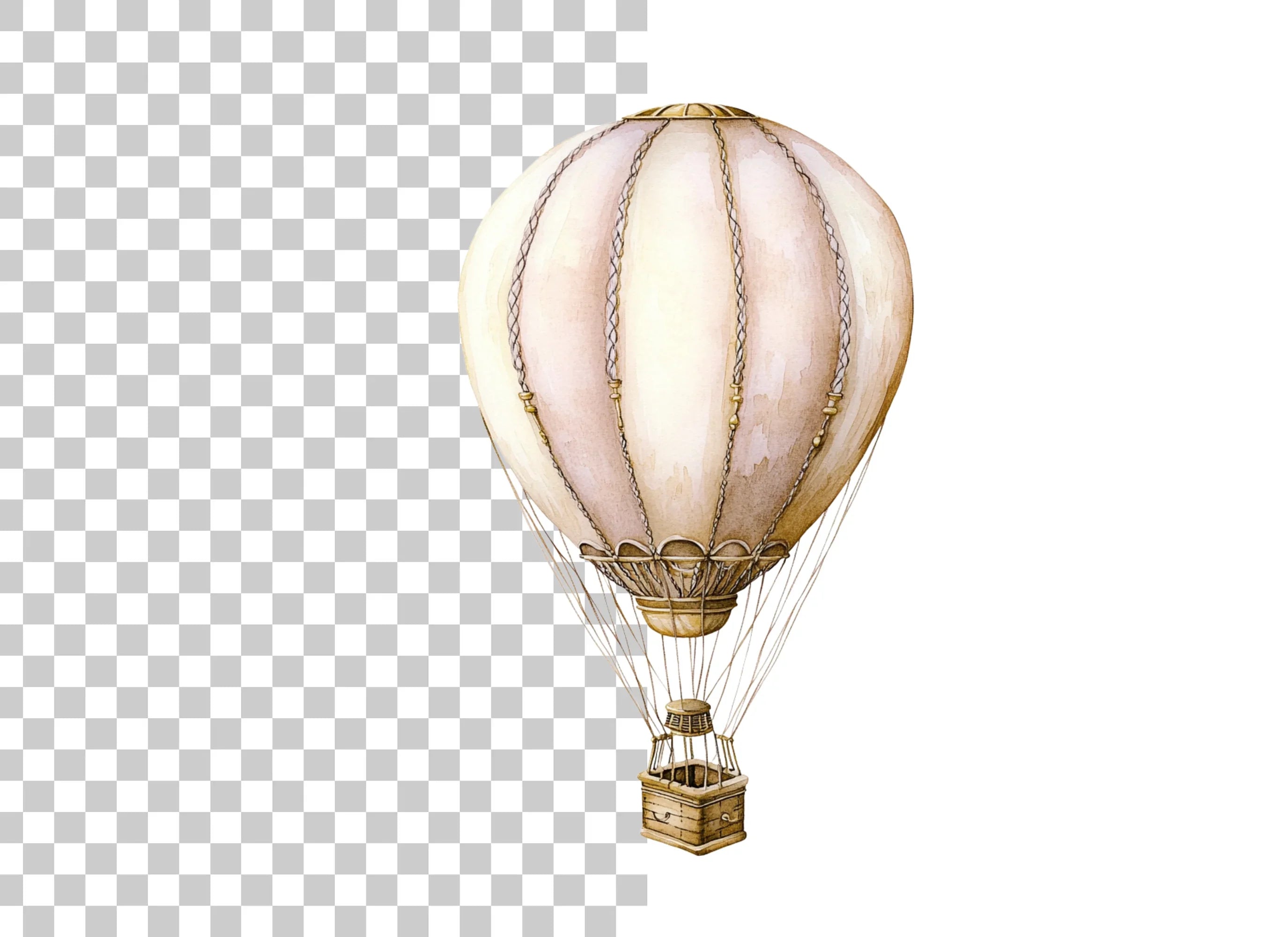 Vintage Hot Air Balloon Clipart Bundle