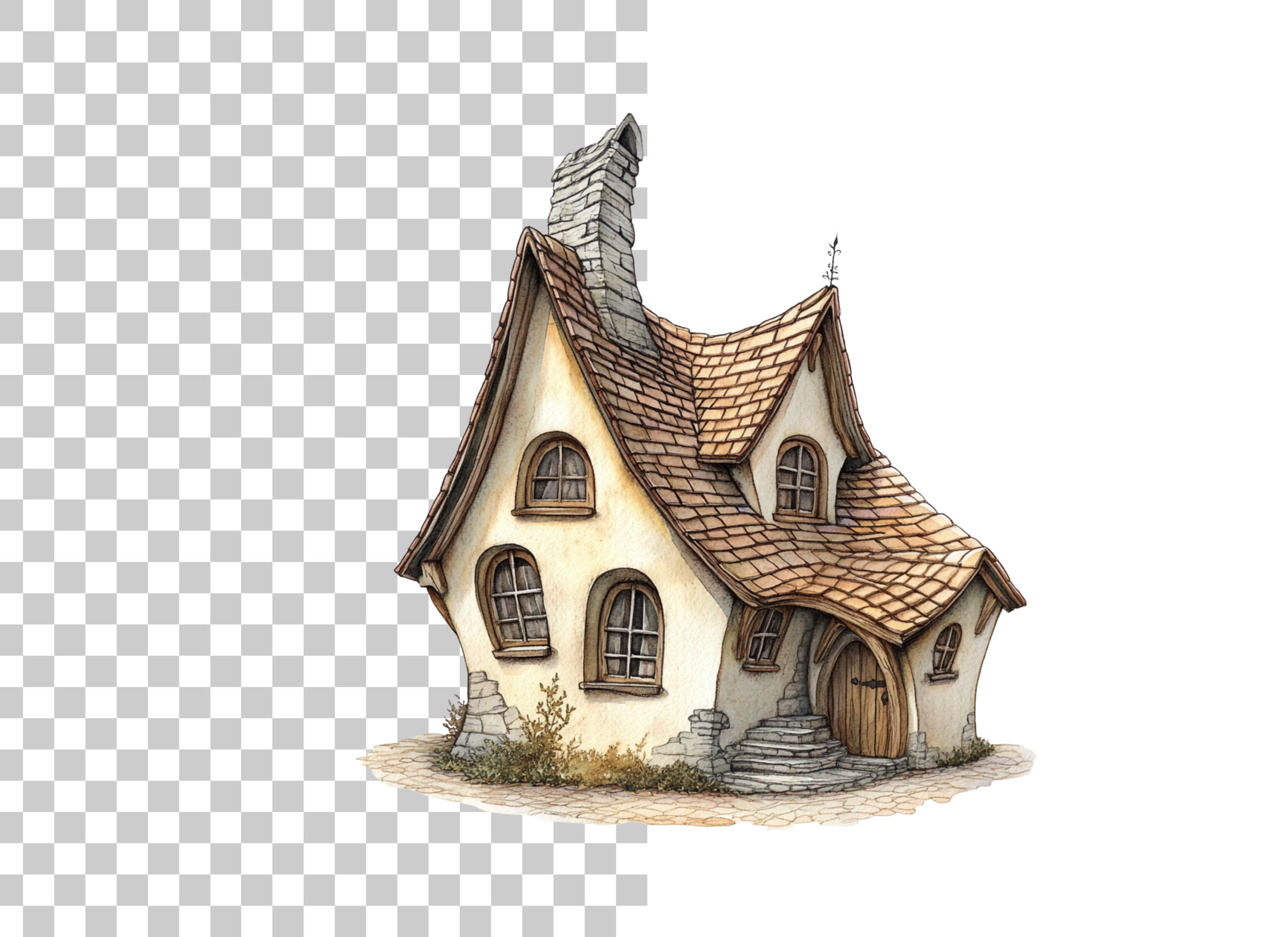 Charming Fantasy Cottage Clipart Bundle