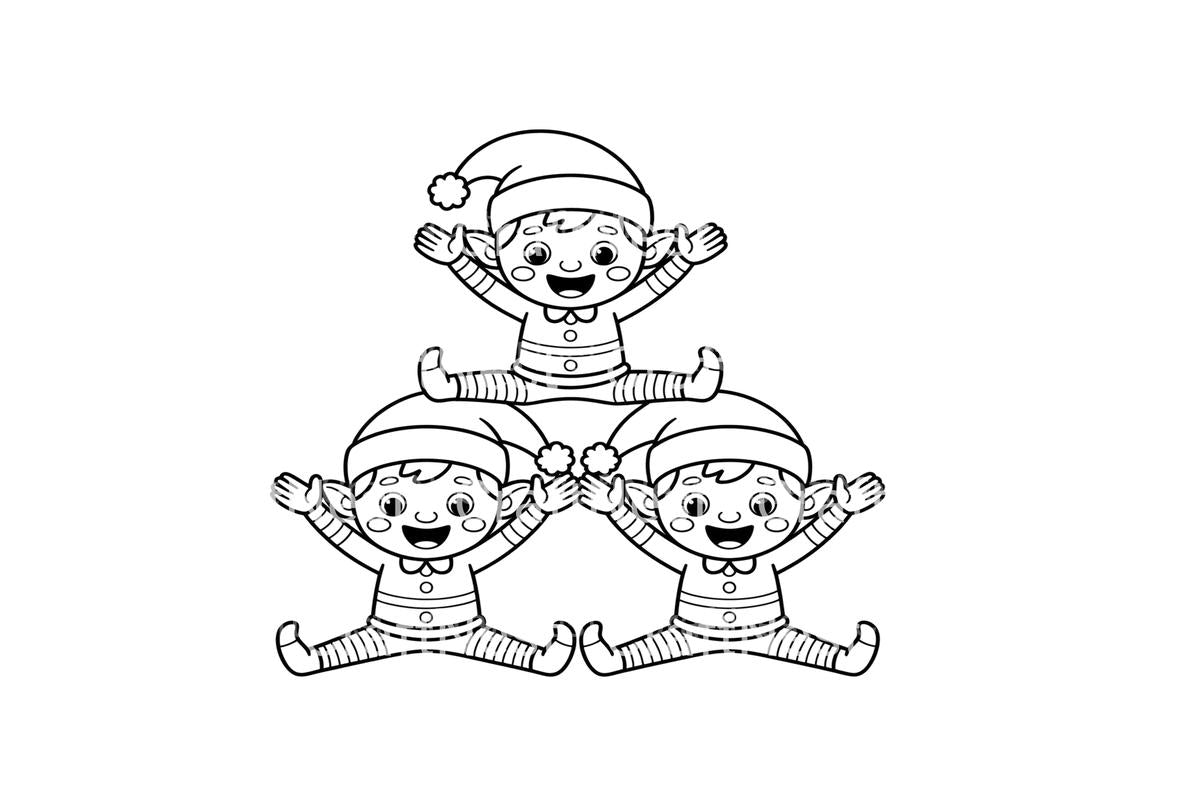 Christmas Elf Pyramid Fun Coloring Books