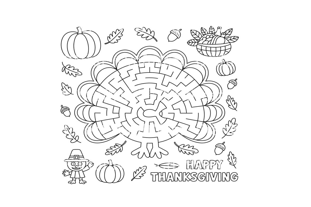 Thanksgiving Maze andCombo Coloring Books Coloring Books