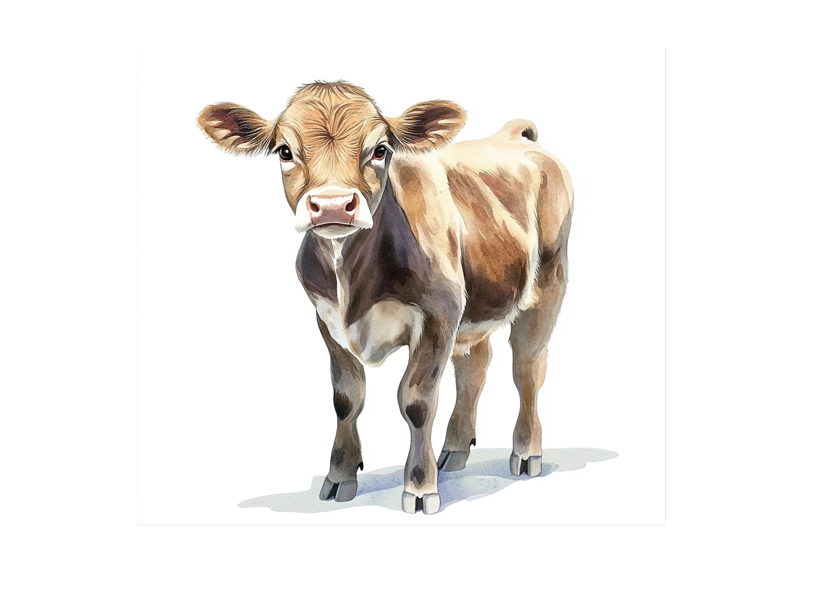 Cute Brown Calf Illustrations Clipart Bundle