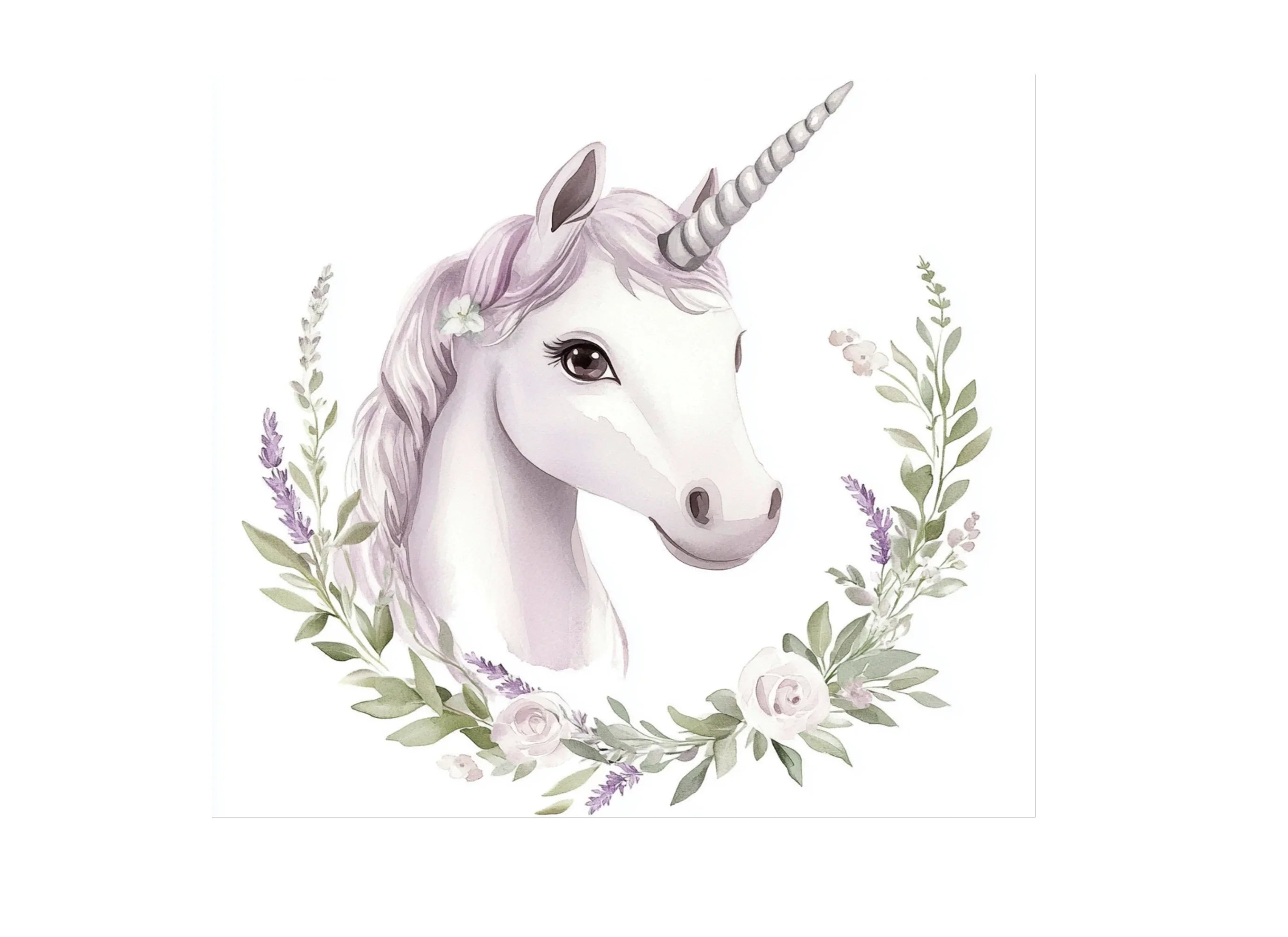 Unicorn Head Wreaths Clipart Bundle