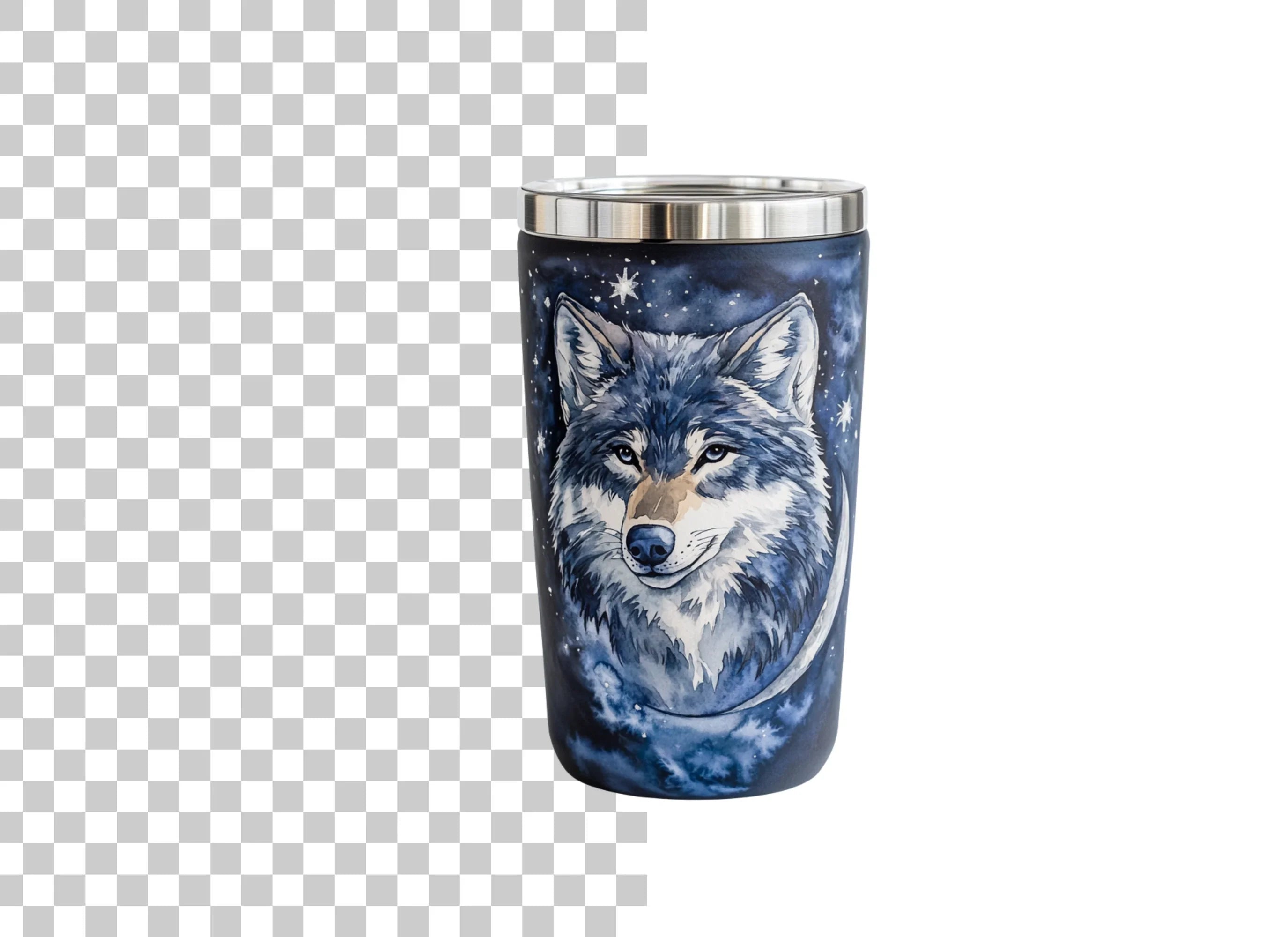 Wolf Tumbler Celestial Night Clipart Bundle