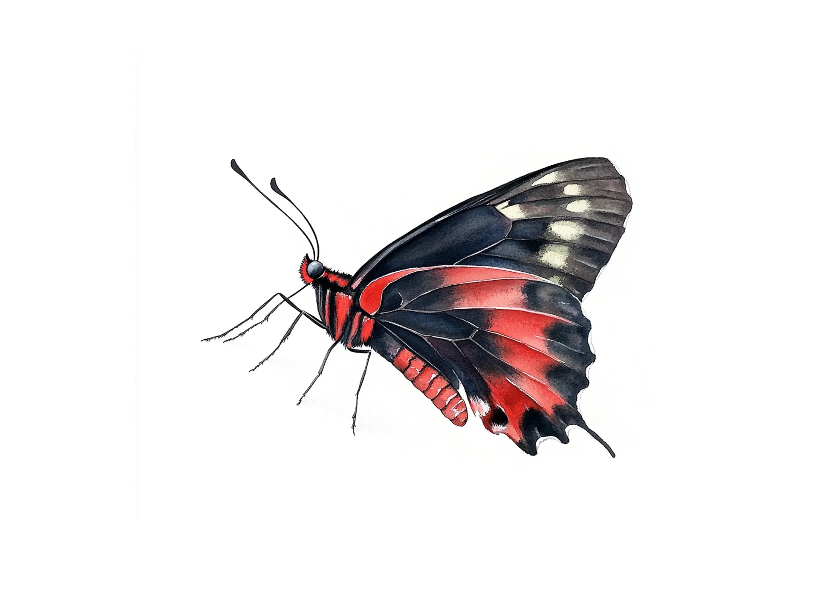 Elegant Red and Black Butterfly Clipart Bundle
