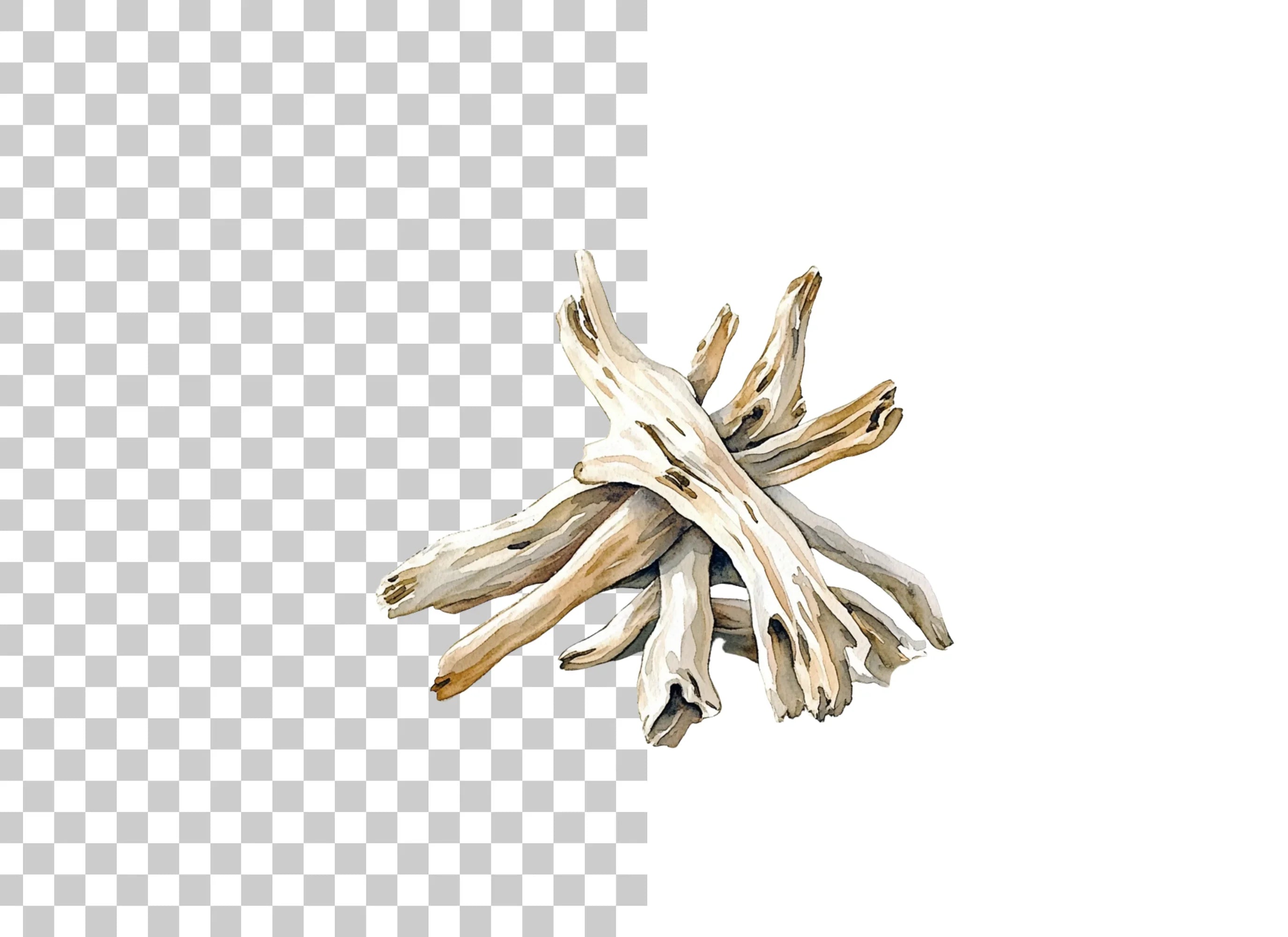 Driftwood Stack Clipart Bundle
