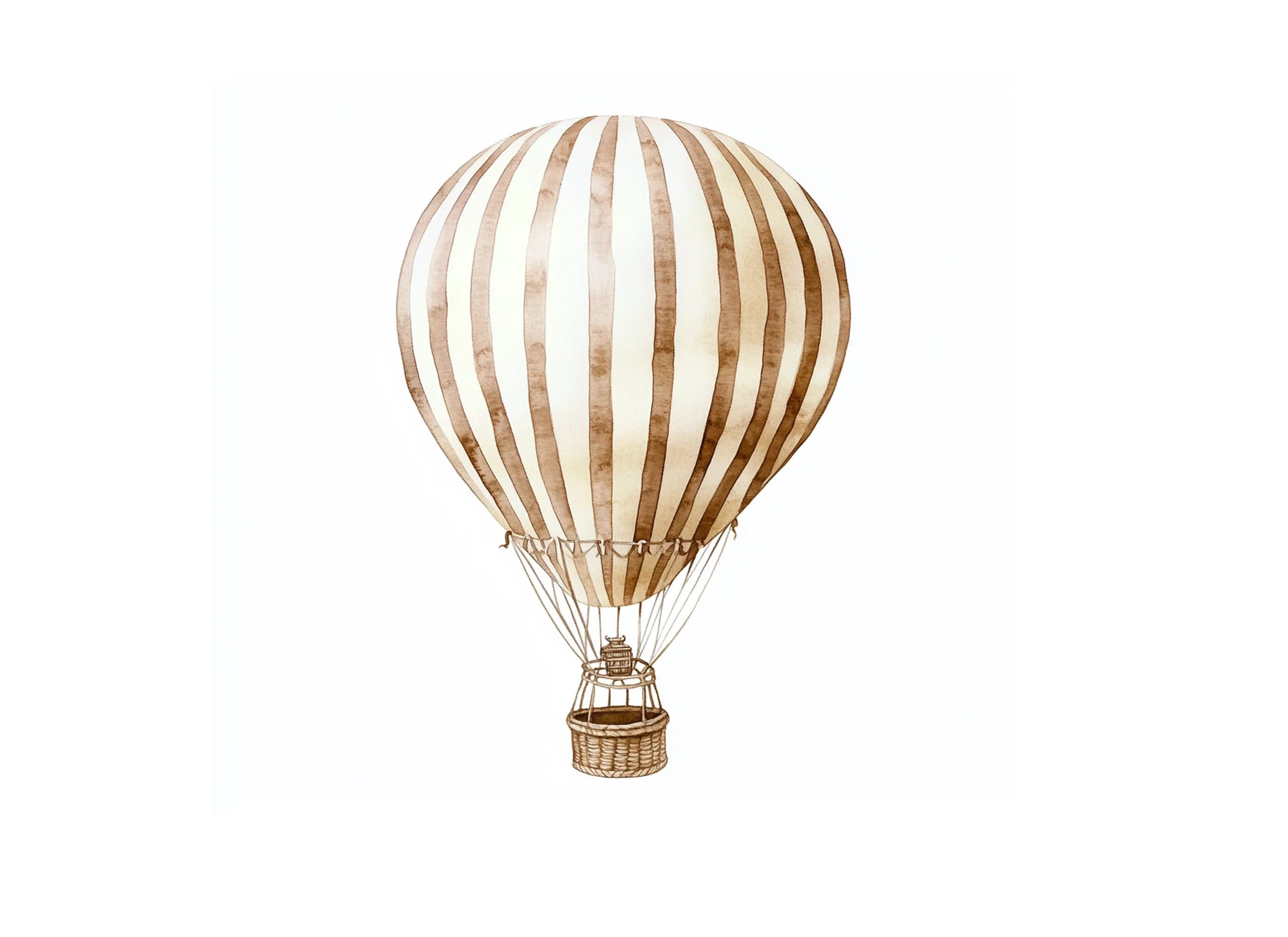 Striped Hot Air Balloon Clipart Bundle