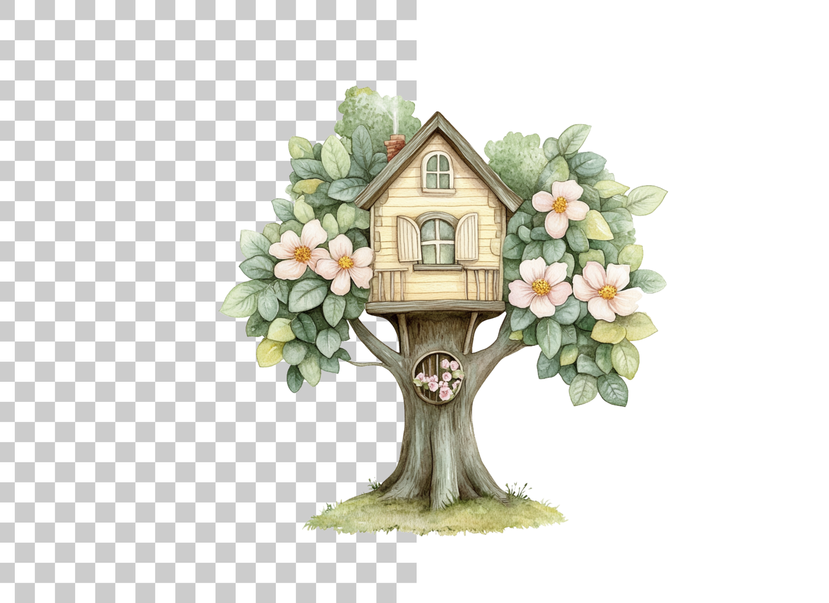 Whimsical Treehouse Clipart Bundle