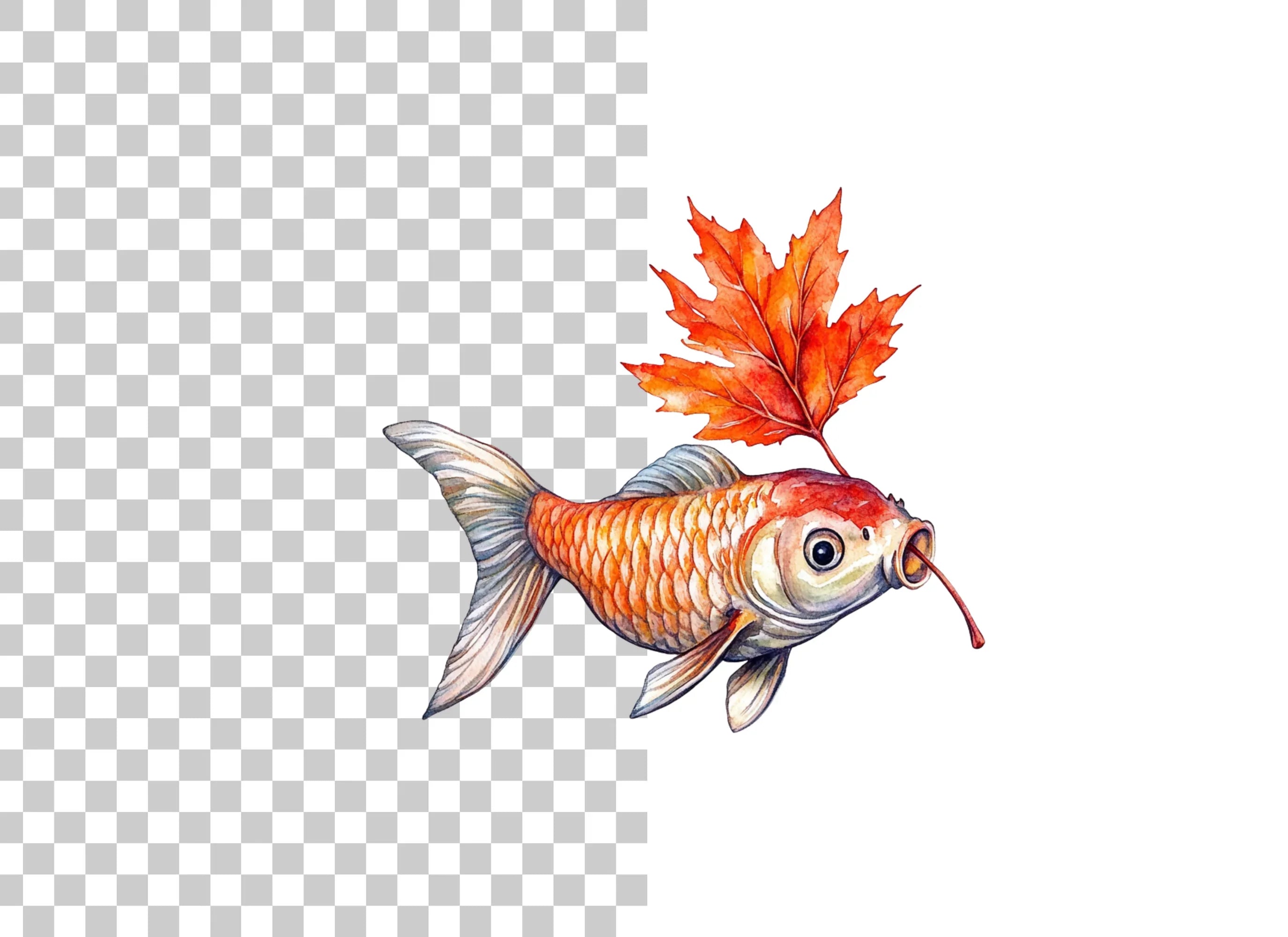 Autumn Koi Fish Clipart Bundle