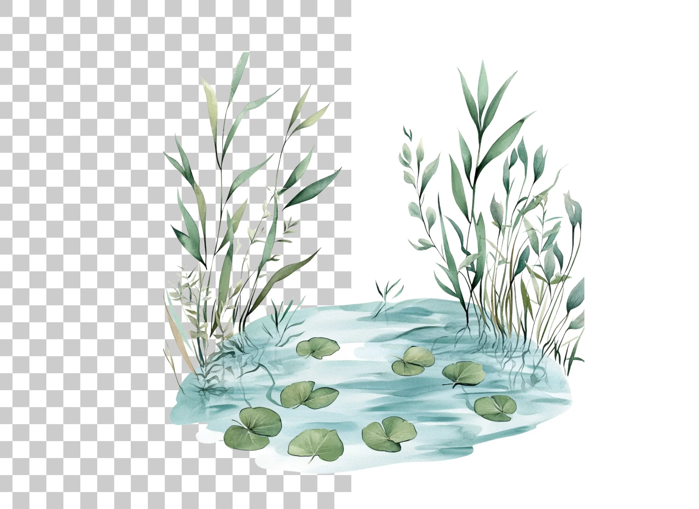 Pond Water Plant Clipart Bundle