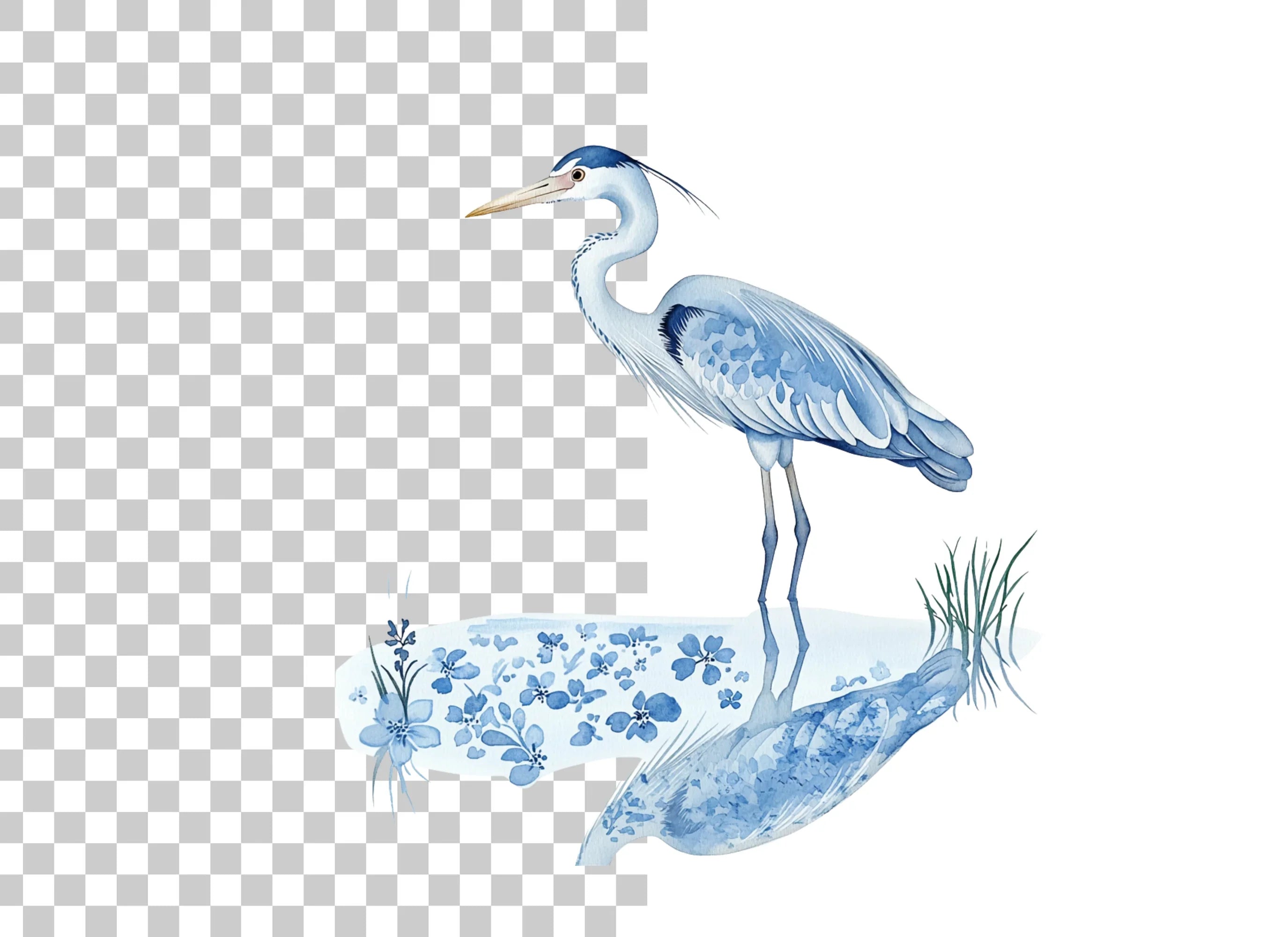 Elegant Blue Heron Clipart Bundle