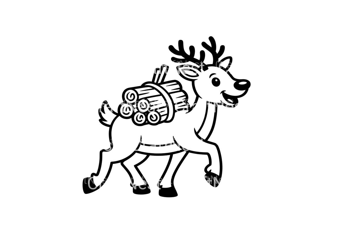 Winter Fun Kids Reindeer Coloring Books
