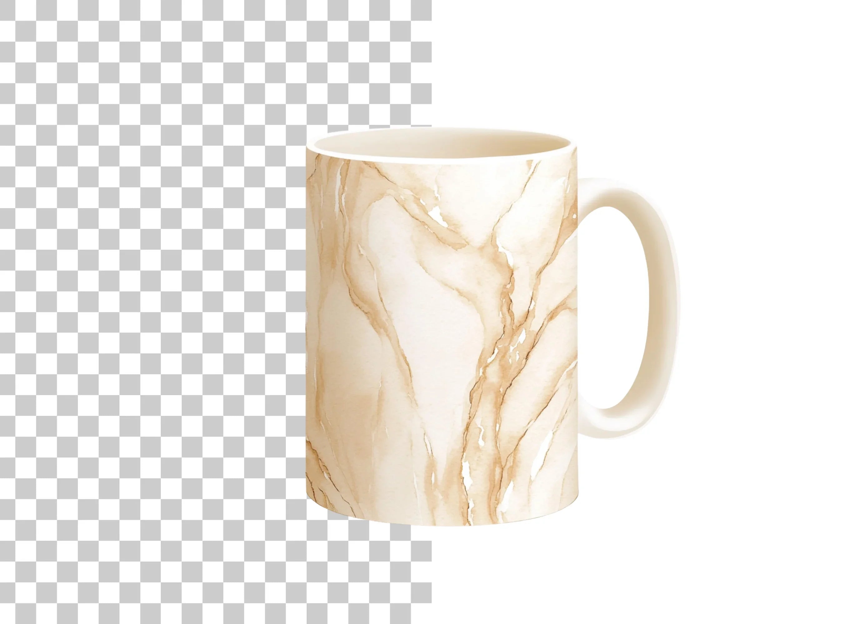 Elegant Marble Texture Coffee Clipart Bundle
