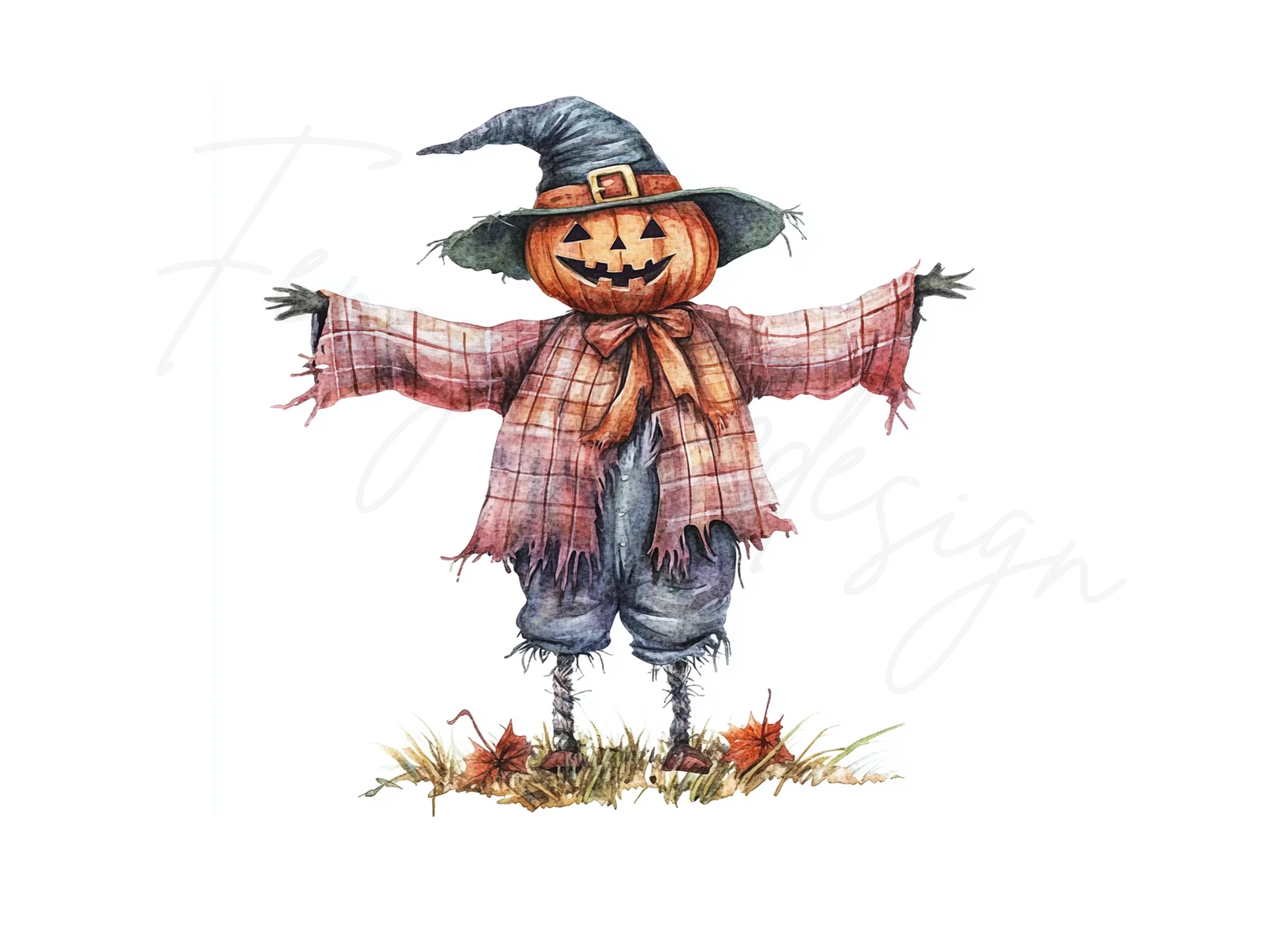 Cute Halloween Scarecrow Clipart Bundle