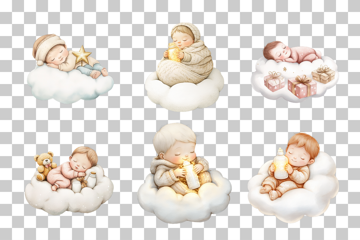 Adorable Sleeping Baby Clipart Bundle - CraftNest - Digital Crafting and Art
