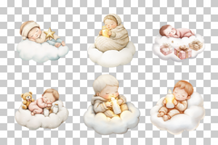 Adorable Sleeping Baby Clipart Bundle - CraftNest - Digital Crafting and Art