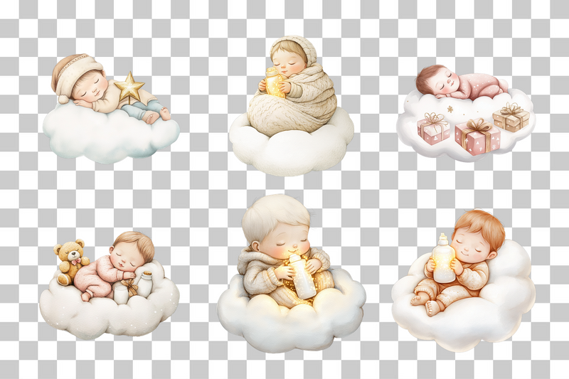 Adorable Sleeping Baby Clipart Bundle - CraftNest - Digital Crafting and Art