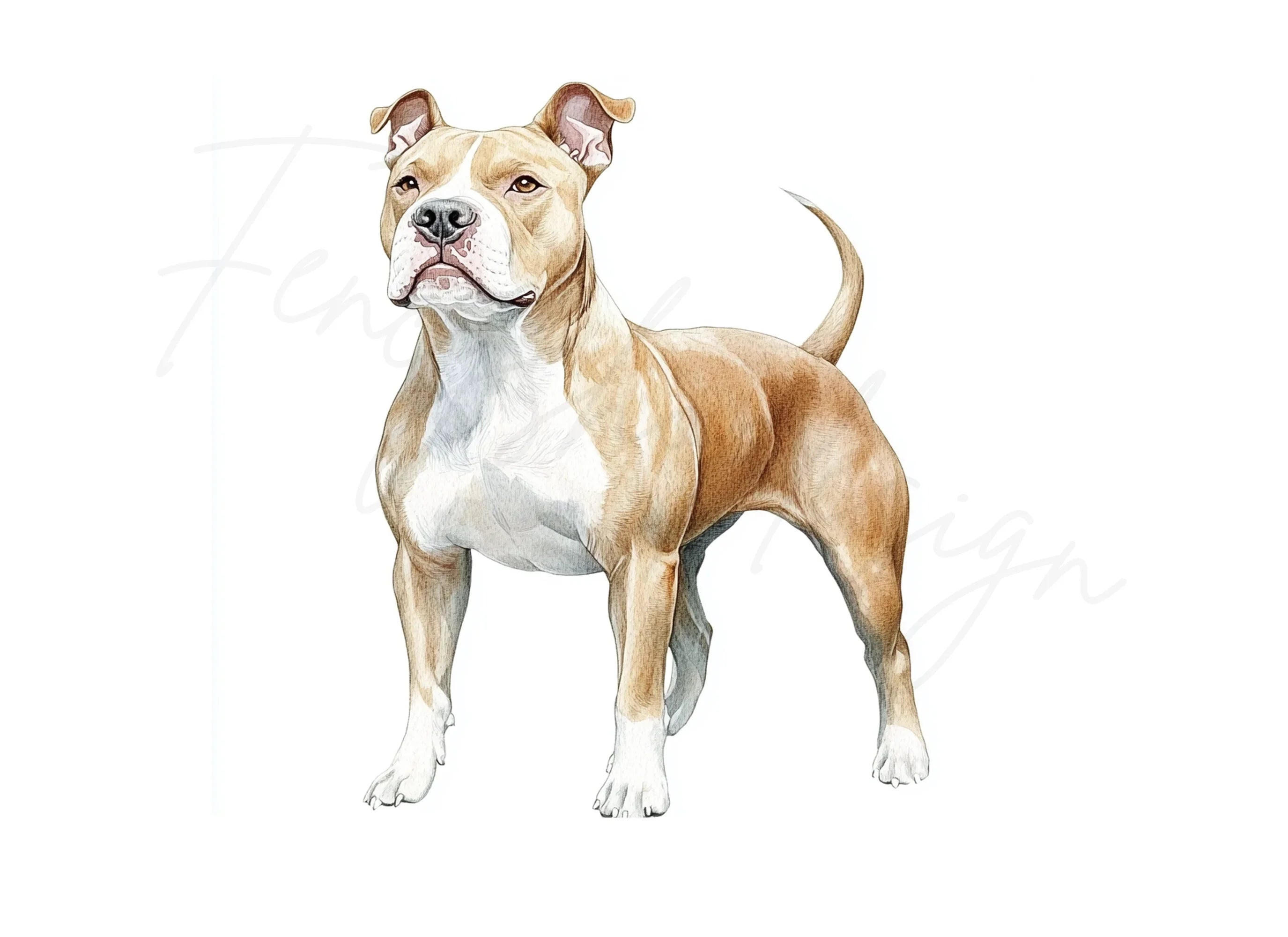 Standing Pitbull Dog Clipart Bundle